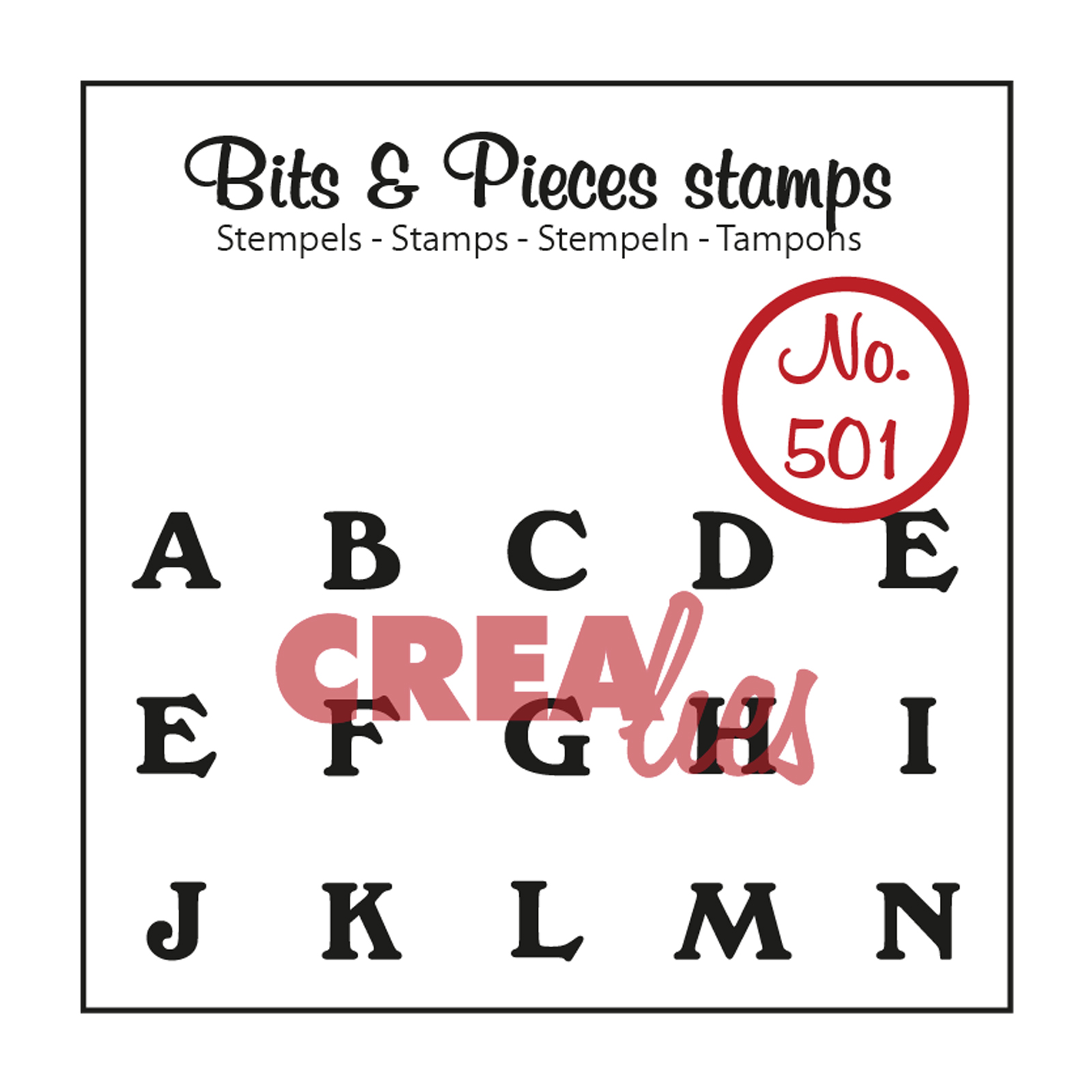 Crealies • Bits & Pieces Stempel No.501 A bis zum N