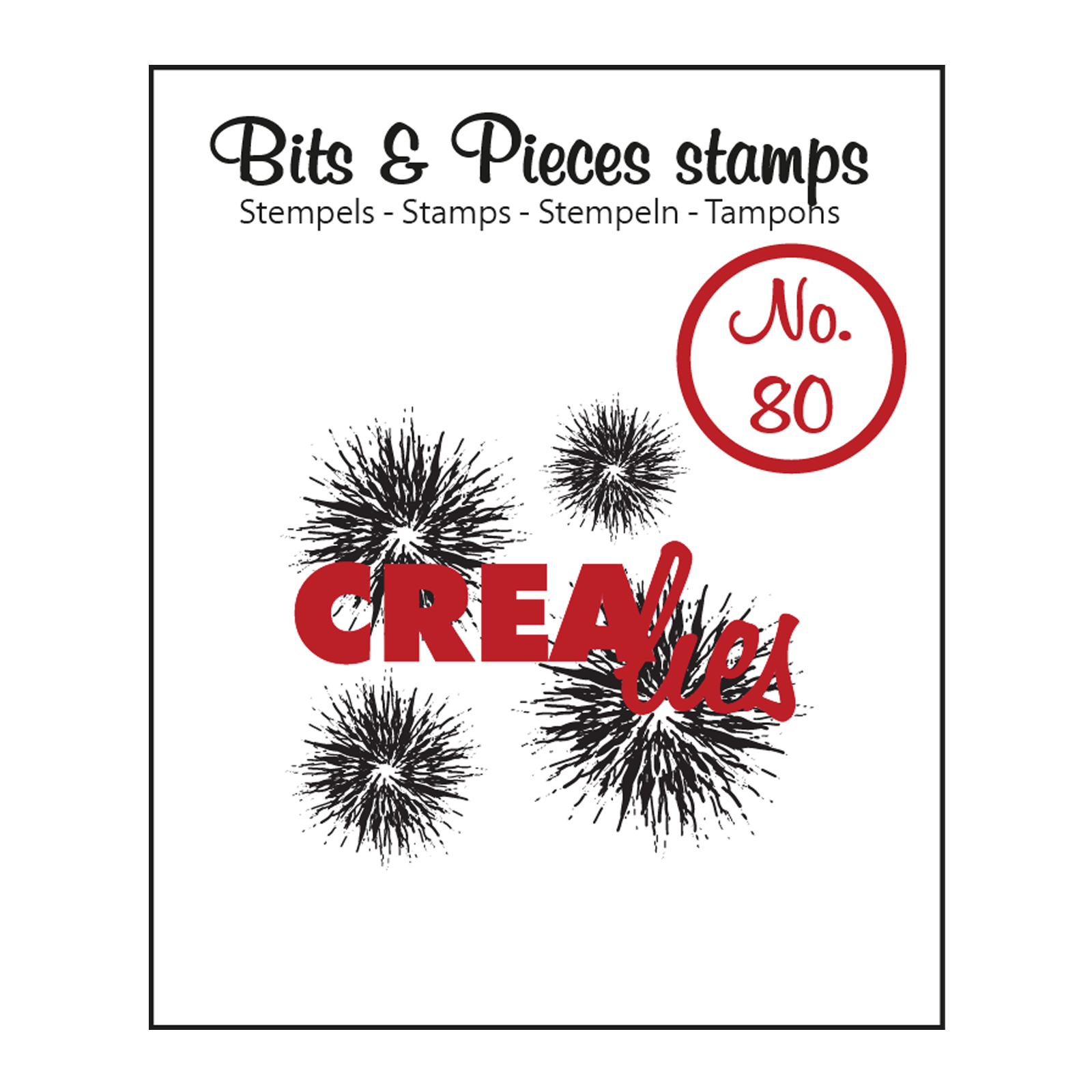 Crealies • Bits & Pieces tampon No.80 Grunge circles extra 4pcs