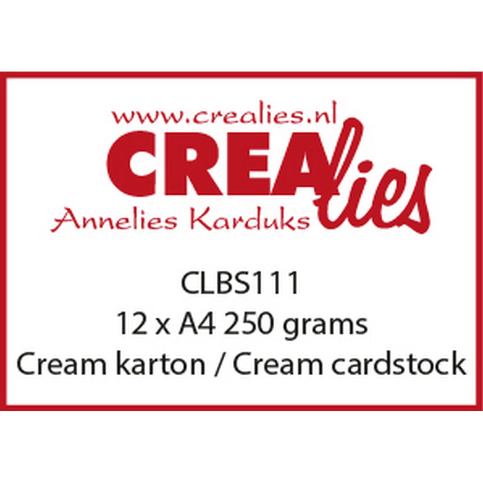 Crealies • Cream Karton 250 Grams 12pcs