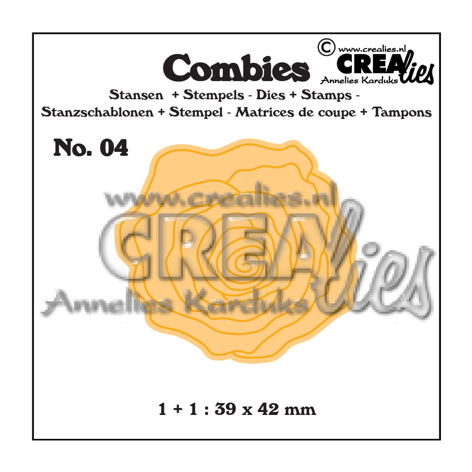 Crealies • Combies snijmal & stempel no.04 Roos
