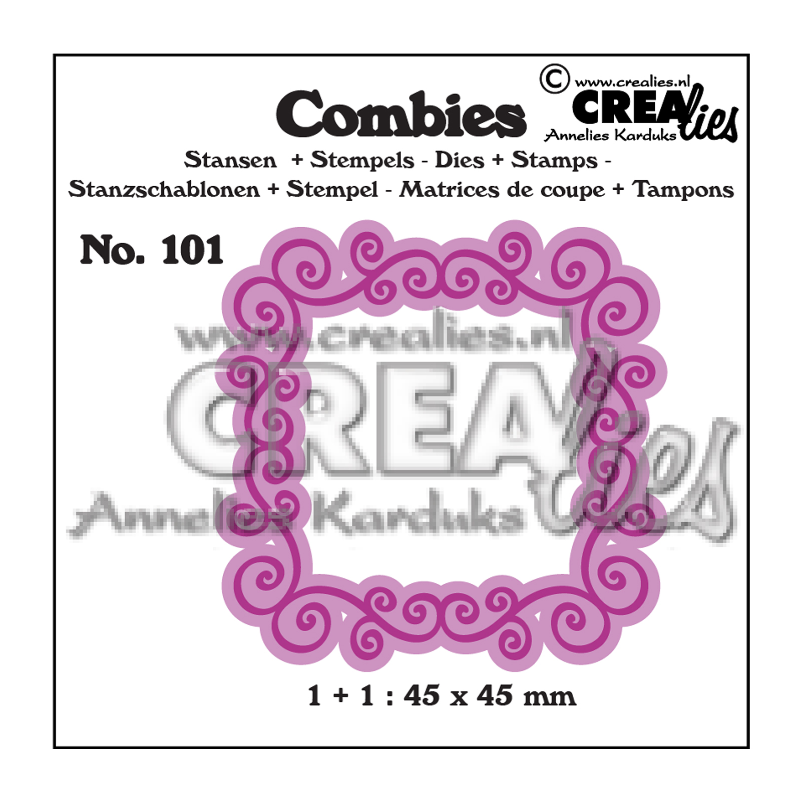 Crealies • Combies fustelle da taglio & timbri set no.101 Frame A