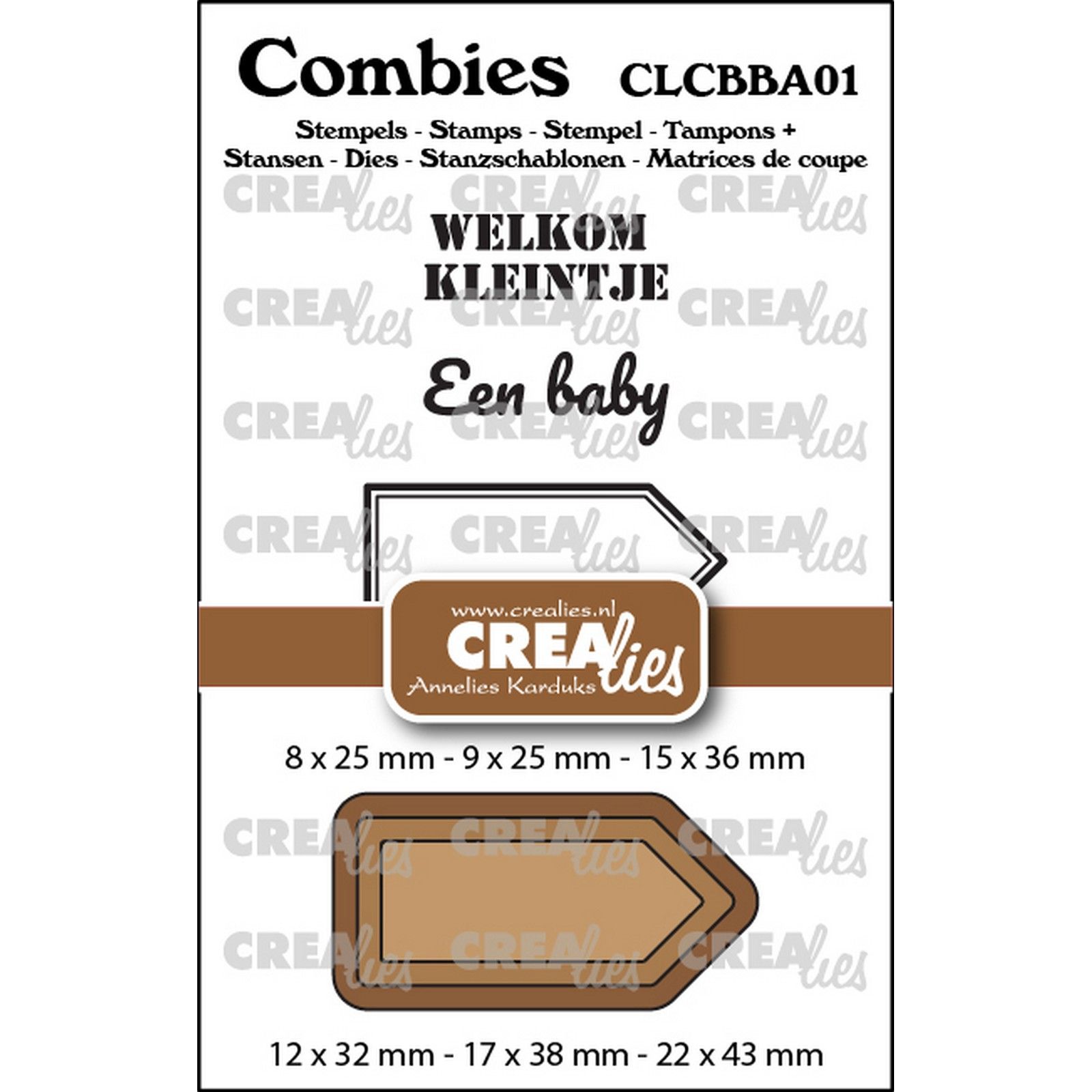 Crealies • Combies Stamps: 2x Dutch text + tag/label + Dies: tag/label