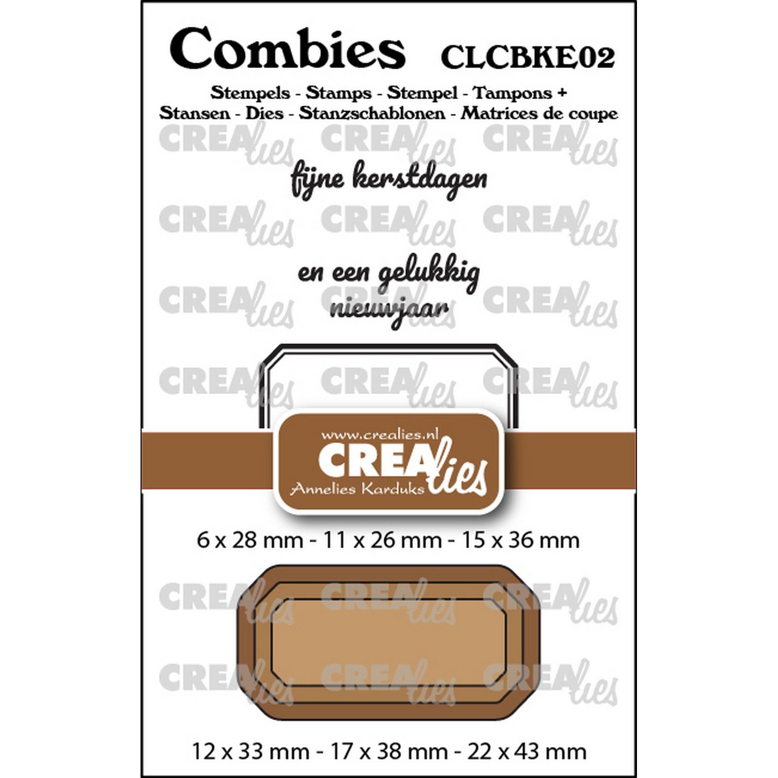 Crealies • Combies Stamps: 2x Dutch text + tag/label + Dies: tag/label