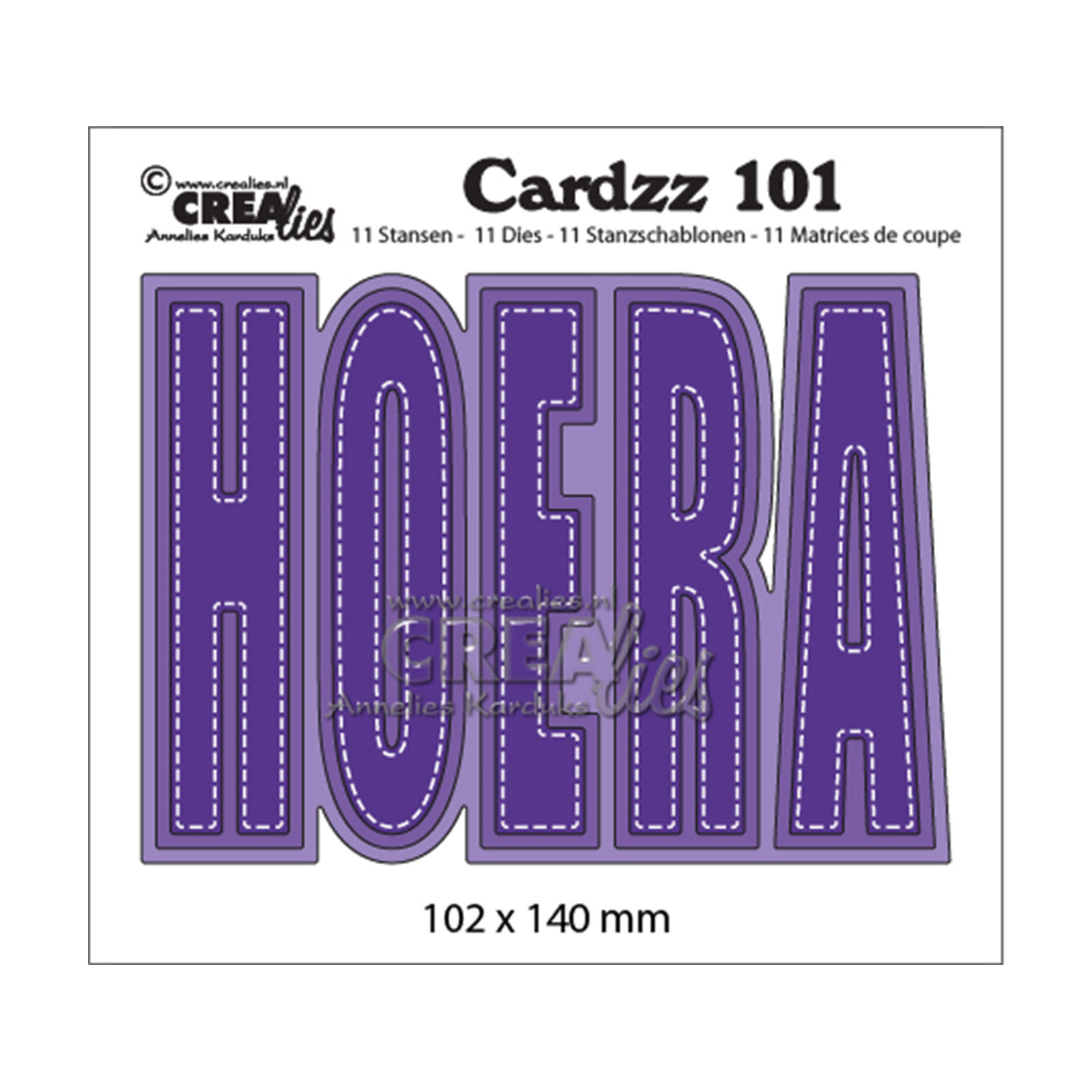 Crealies • Cardzz matrices de découpe textes Néerlandais no.101 "Hoera"