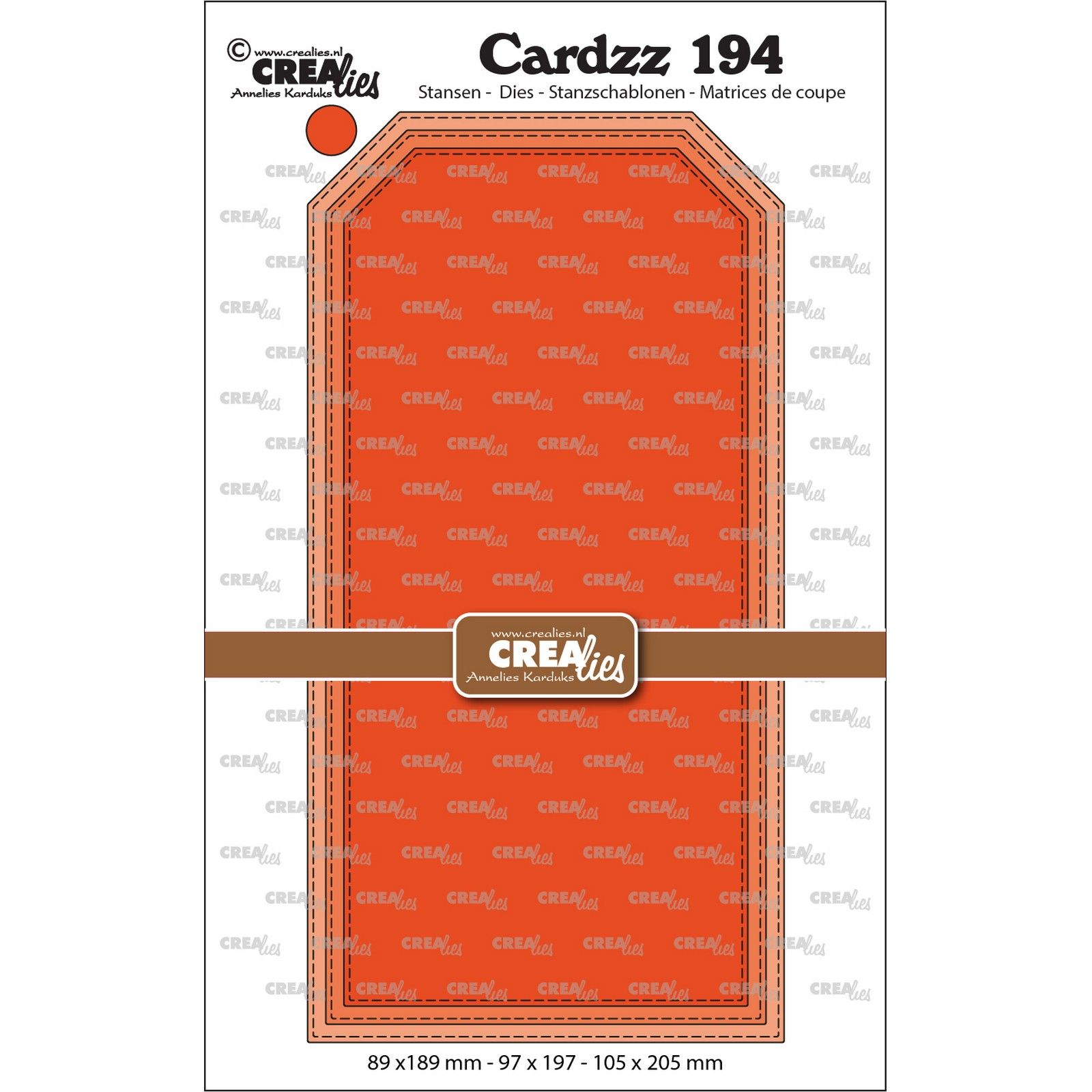 Crealies • Cardzz Slimline Tags with stitchline