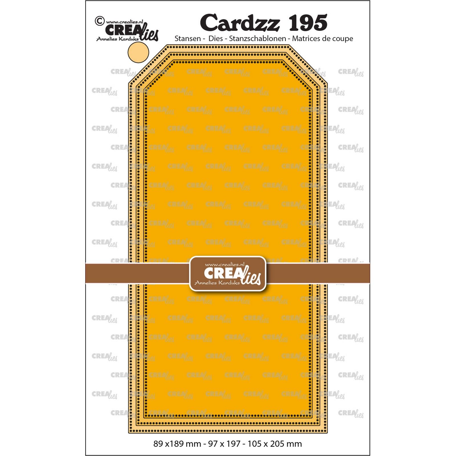 Crealies • Cardzz Slimline Labels met stippenlijn