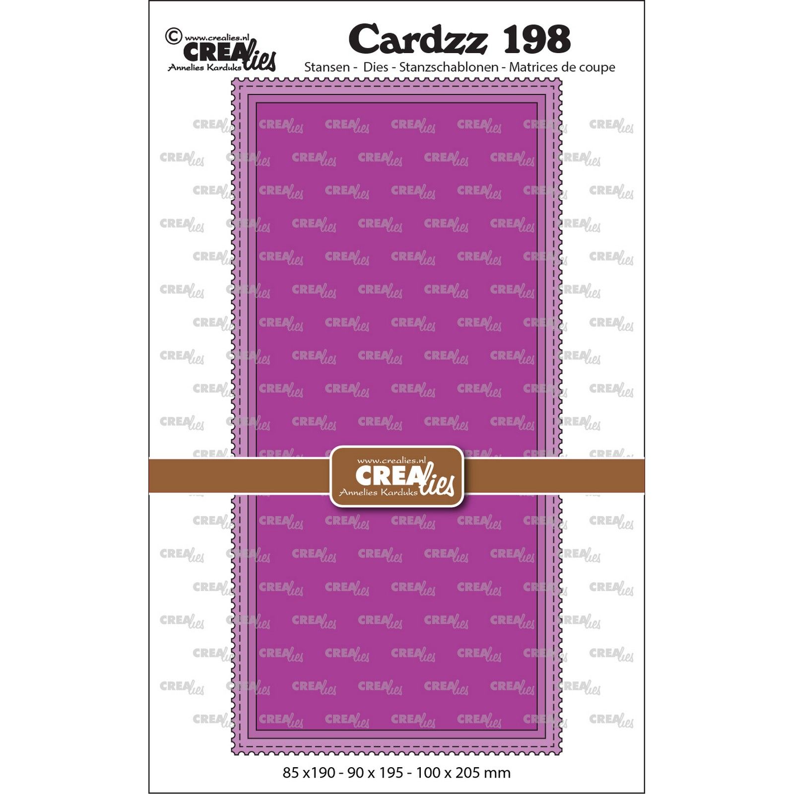 Crealies • Cardzz Cutting Dies Slimline M with Postage Stamp Border