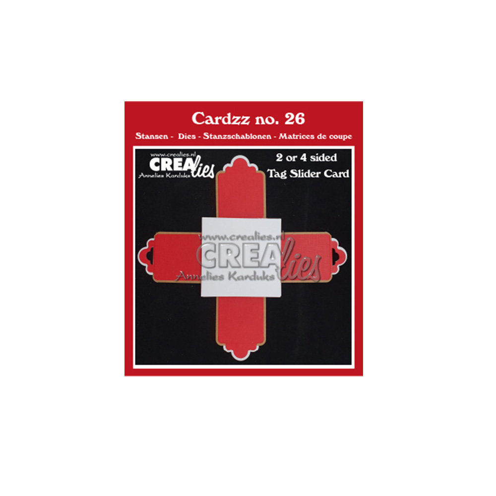 Crealies • Cardzz 2 or 4 sided tag slider card