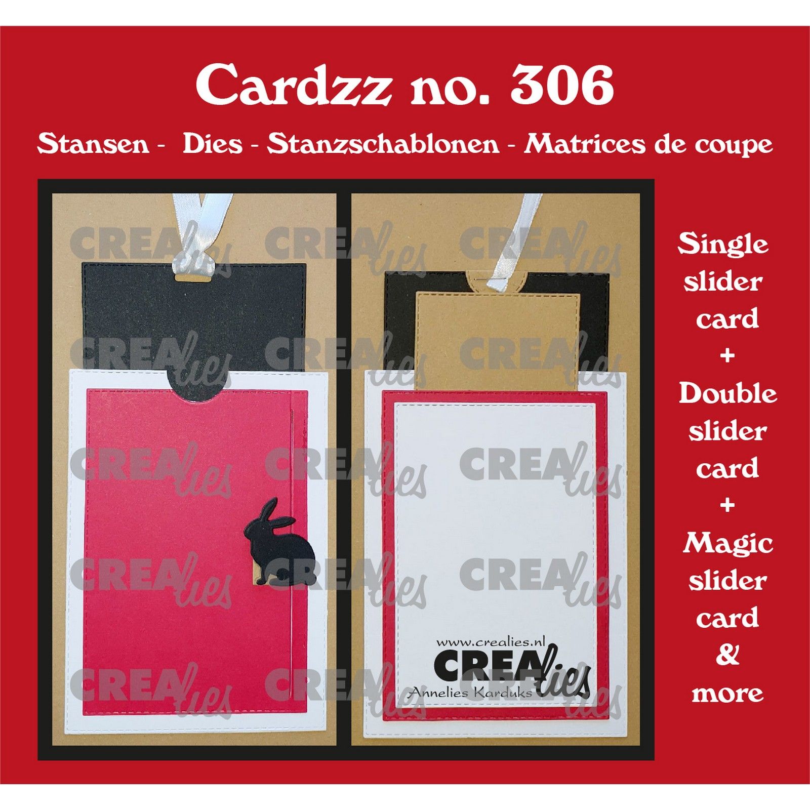 Crealies • Cardzz Plantilla de Corte Single Slider Card/Double Slider Card/Magic Slider Card