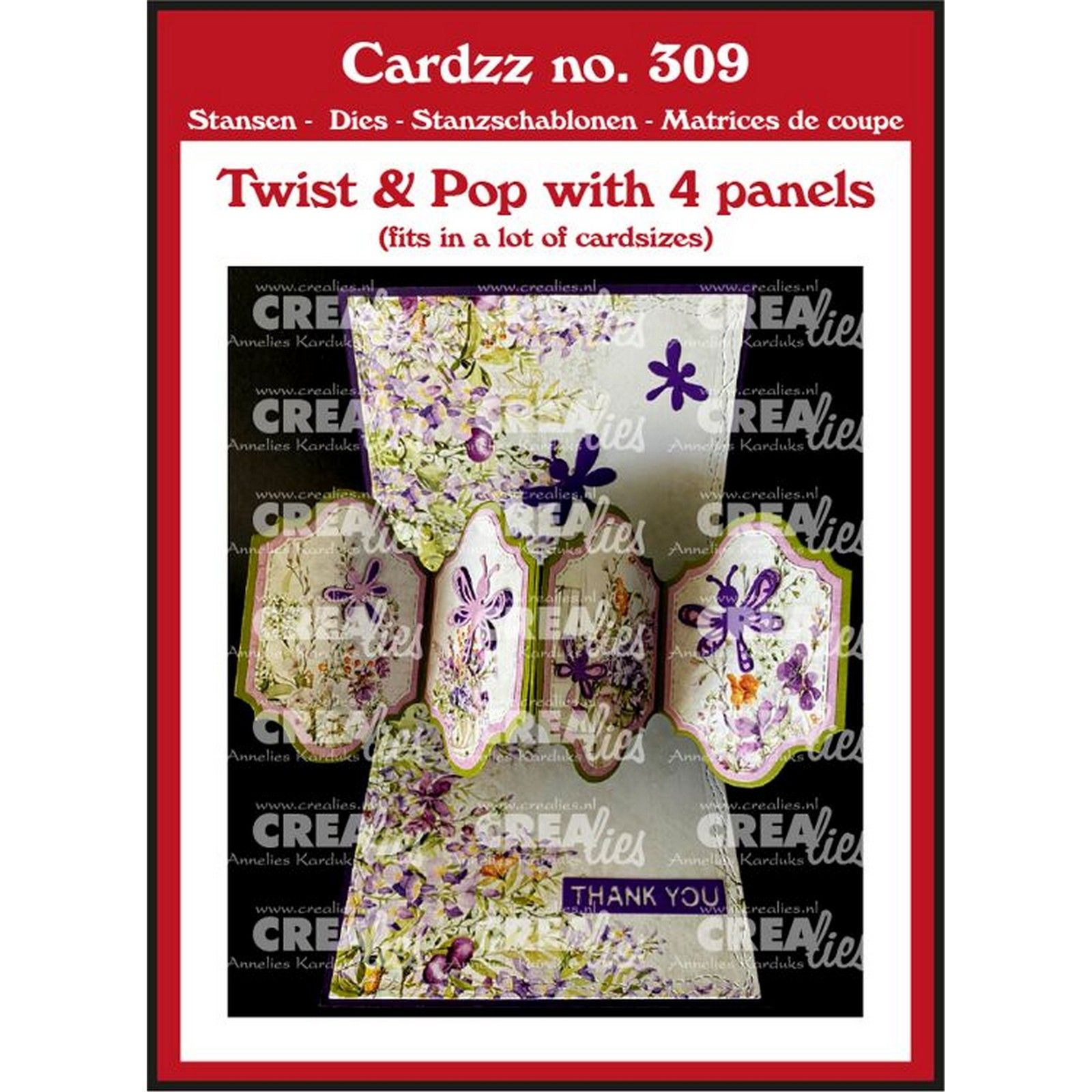 Crealies • Cardzz Twist & Pop A Met 4 Panelen  