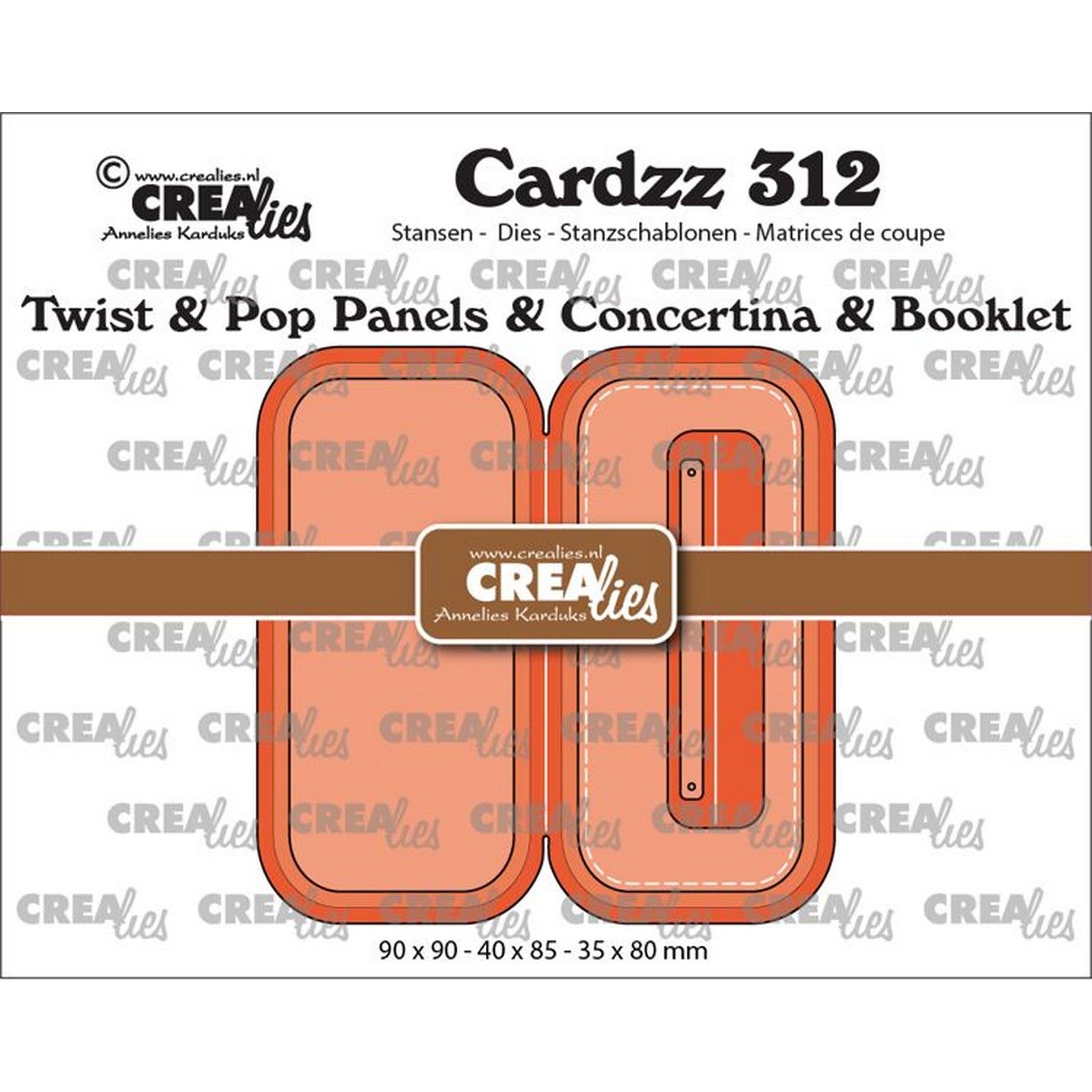 Crealies • Cardzz Twist & Pop B Panels & Concertina Card & Booklet