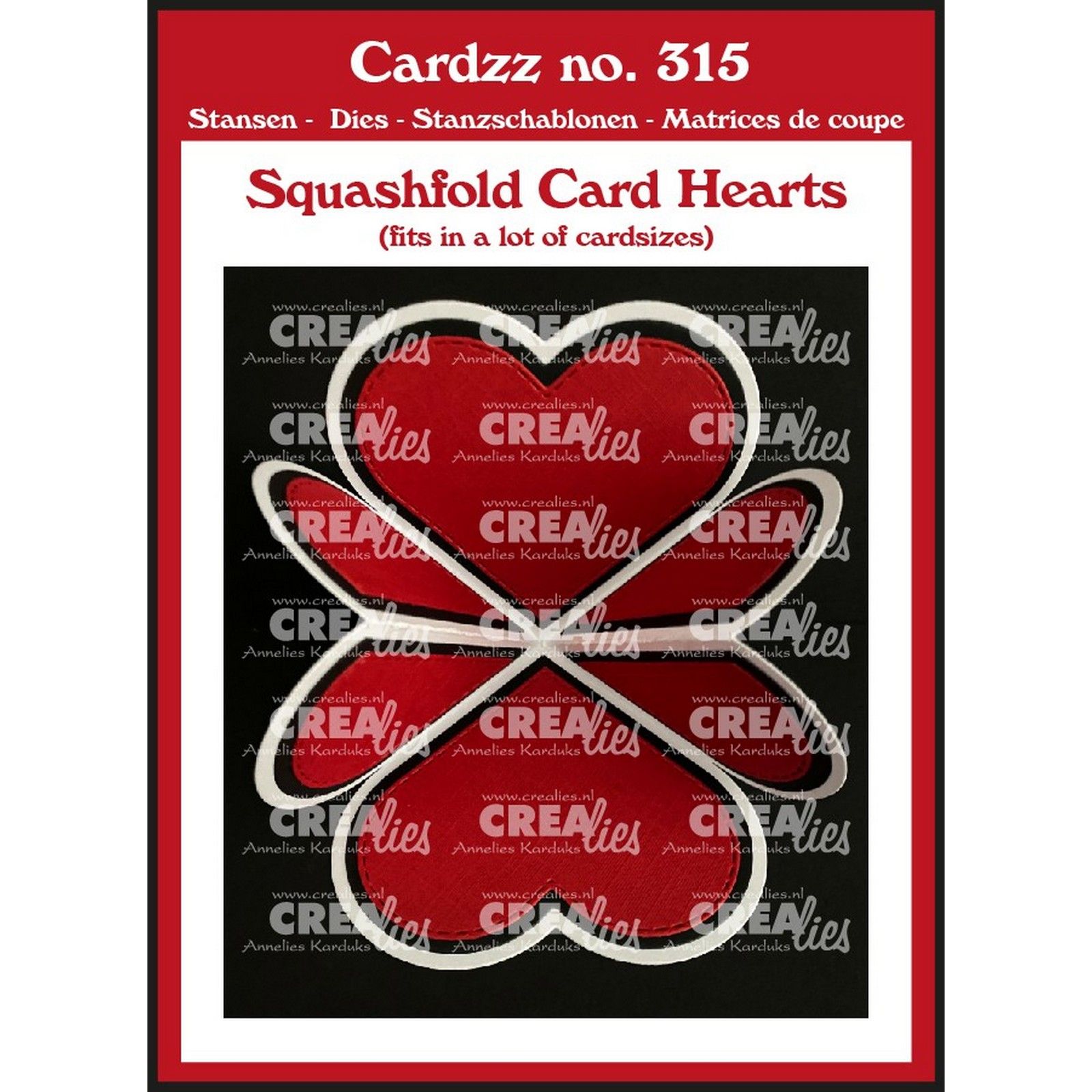 Crealies • Cardzz Squashfold Card Hart 7 Cm