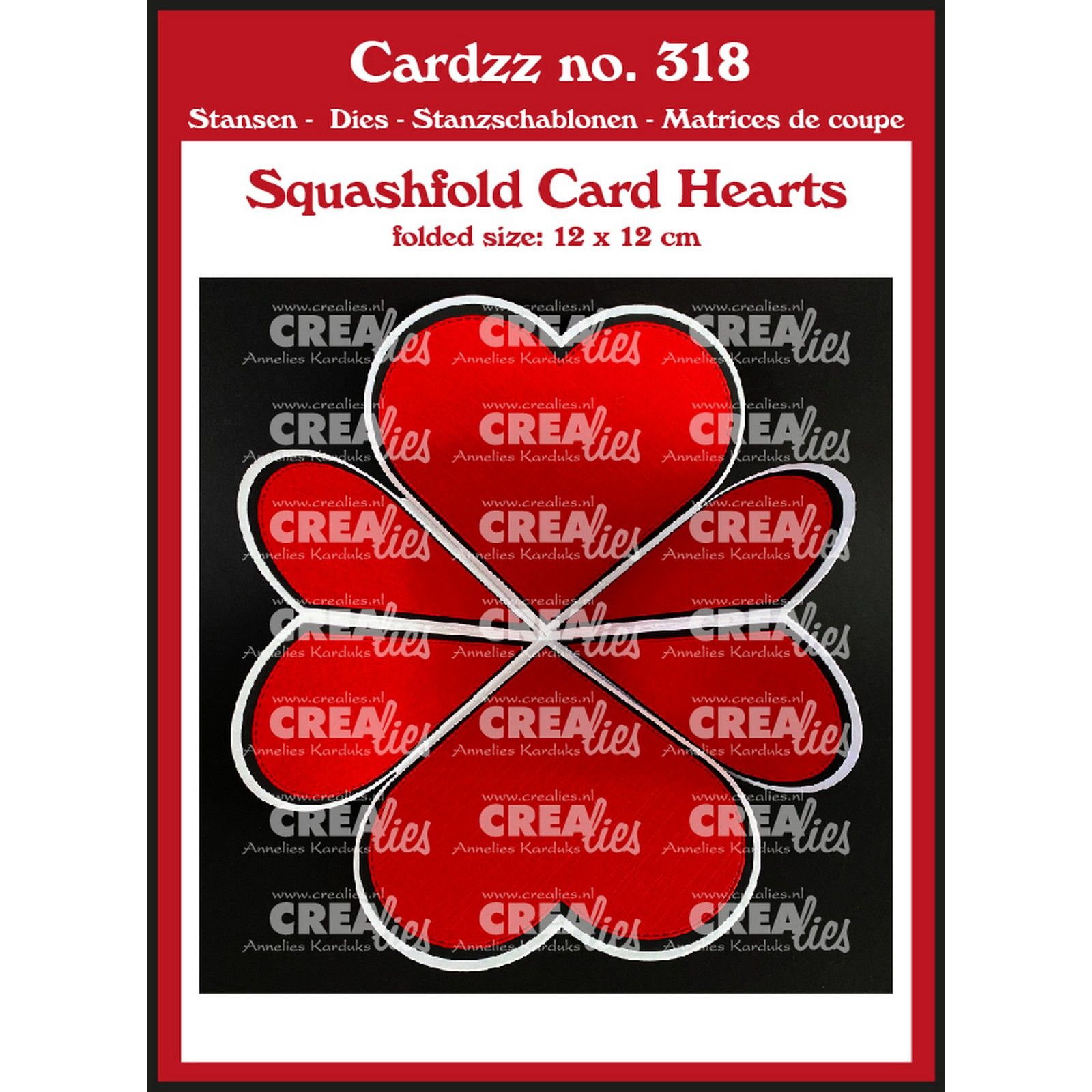 Crealies • Cardzz Squashfold Card Harten 12 CM