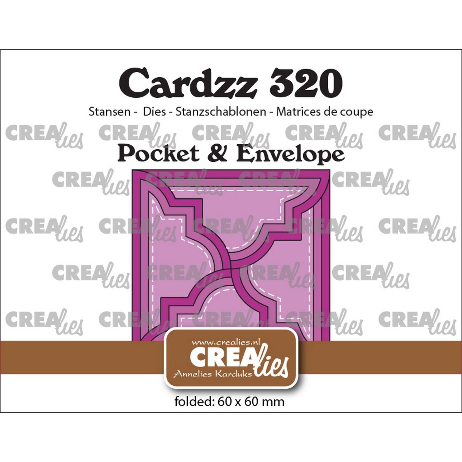 Crealies • Cardzz Pocket & Envelope With 4 Classic Flaps 6 X 6 CM