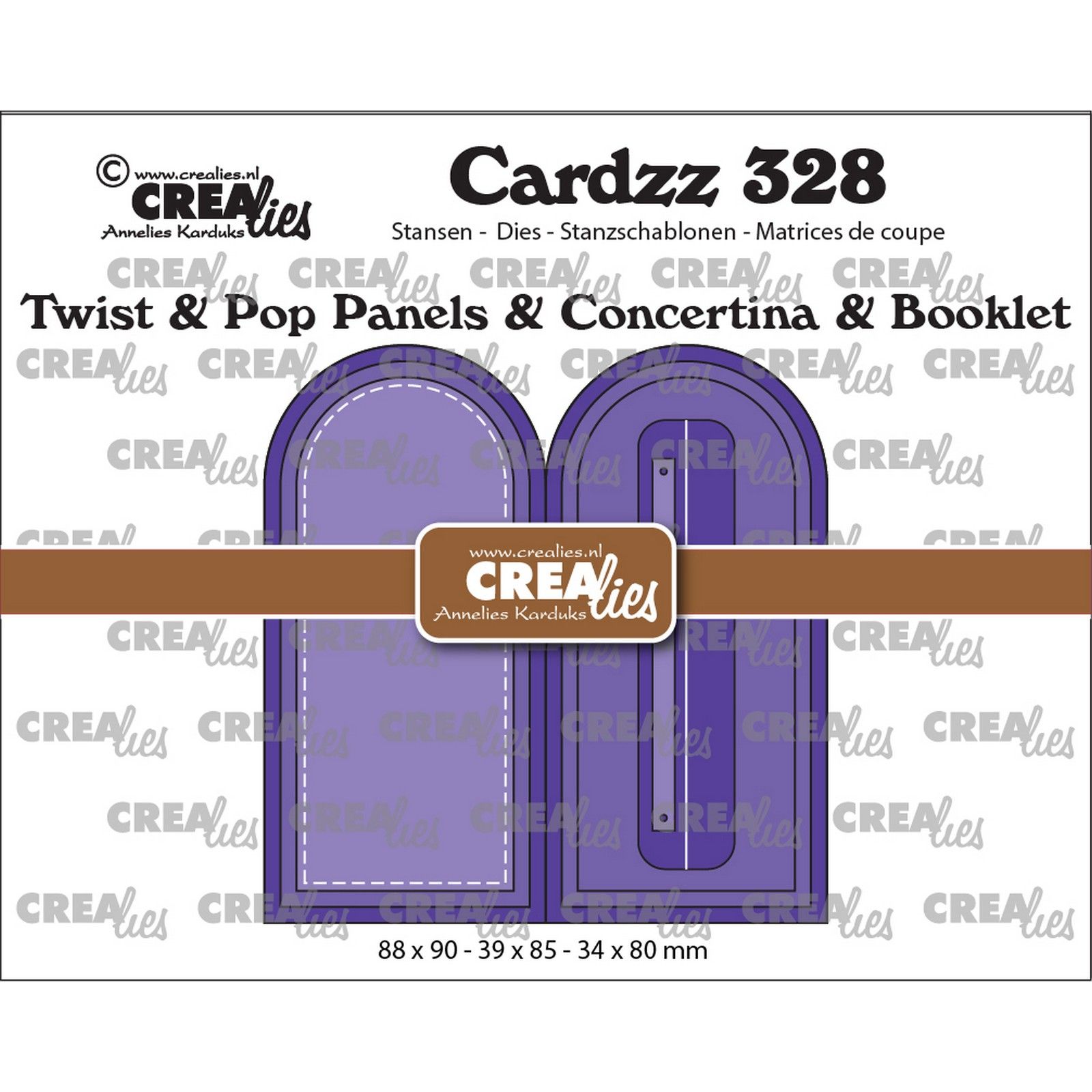 Crealies • Cardzz Twist & Pop B4 Panelen & Leporello & Miniboekje Boog