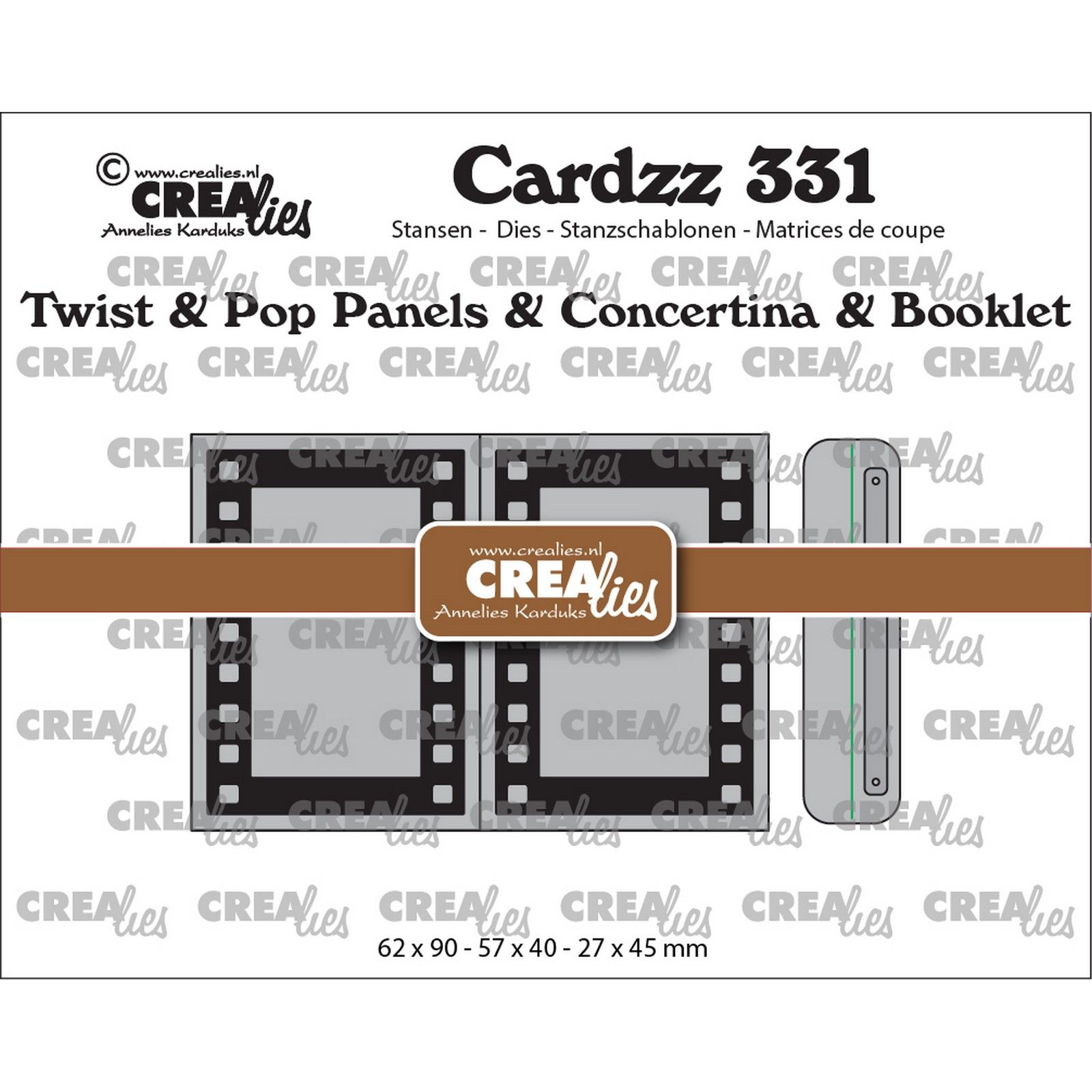 Crealies • Cardzz Twist & Pop B5 Panelen & Leporello & Miniboekje filmstrip