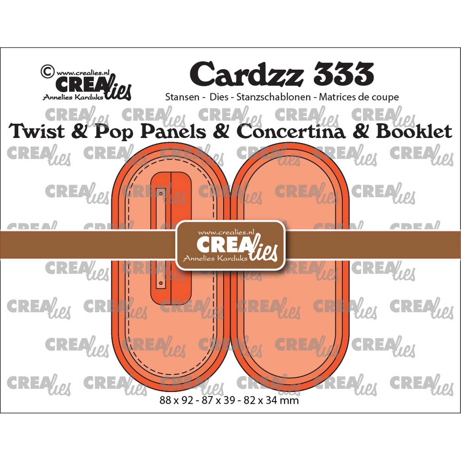 Crealies • Cardzz Twist & Pop B6 Panels & Concertina card & Booklet elongated ovals