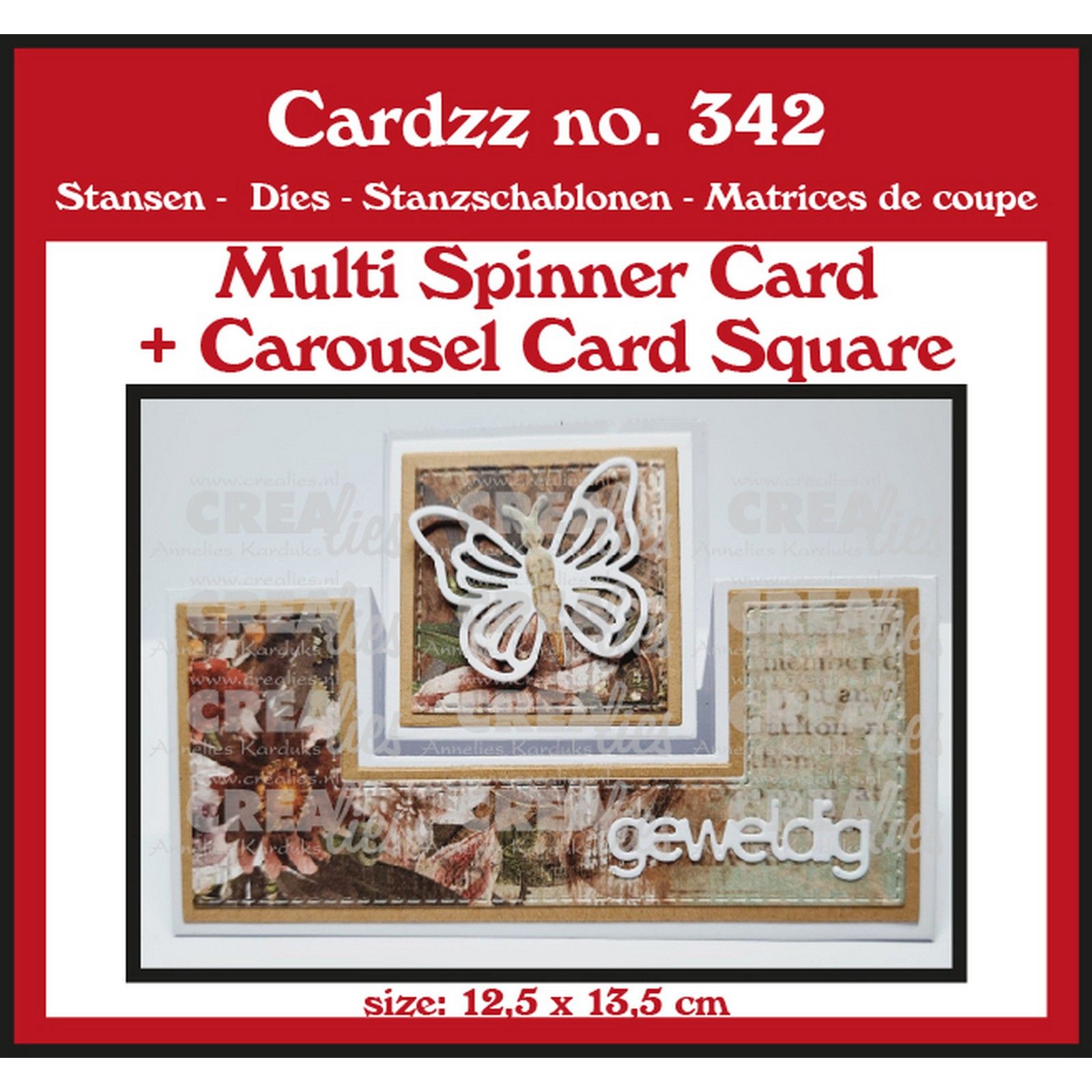 Crealies • Cutting Die Multi Spinner + Carousel Card Square