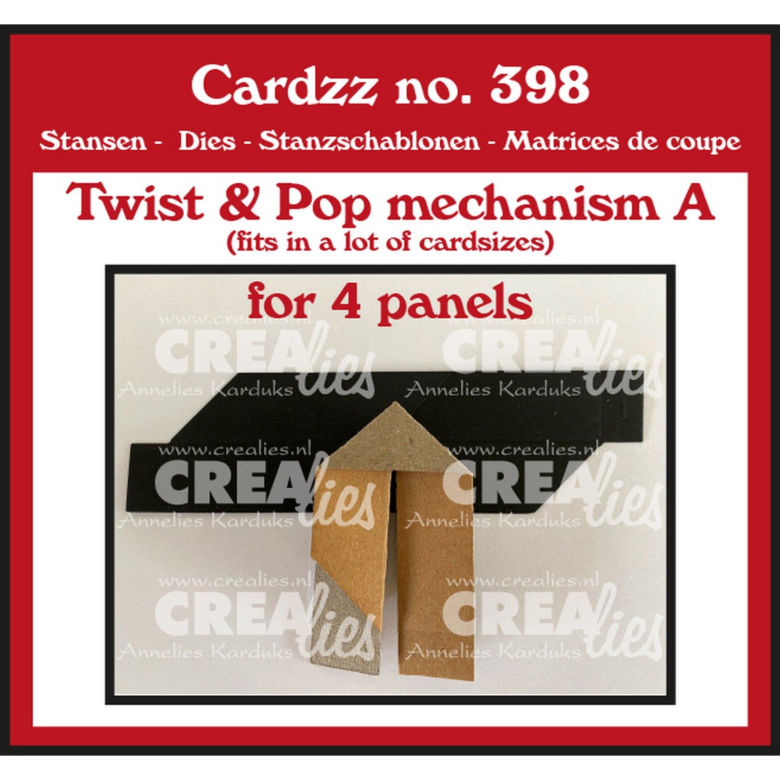 Crealies • Cardzz Twist Mechanism A For 4 Panels