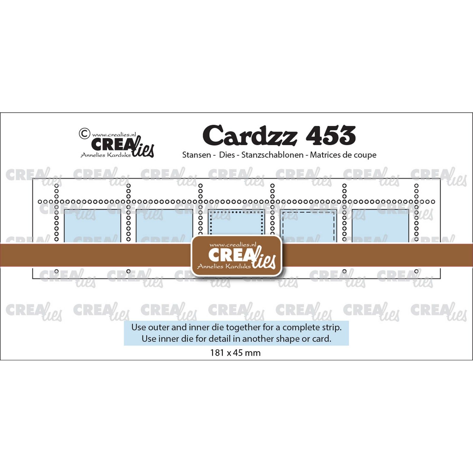 Crealies • Cardzz Postzegelstrip XL 5x horizontale rechthoeken