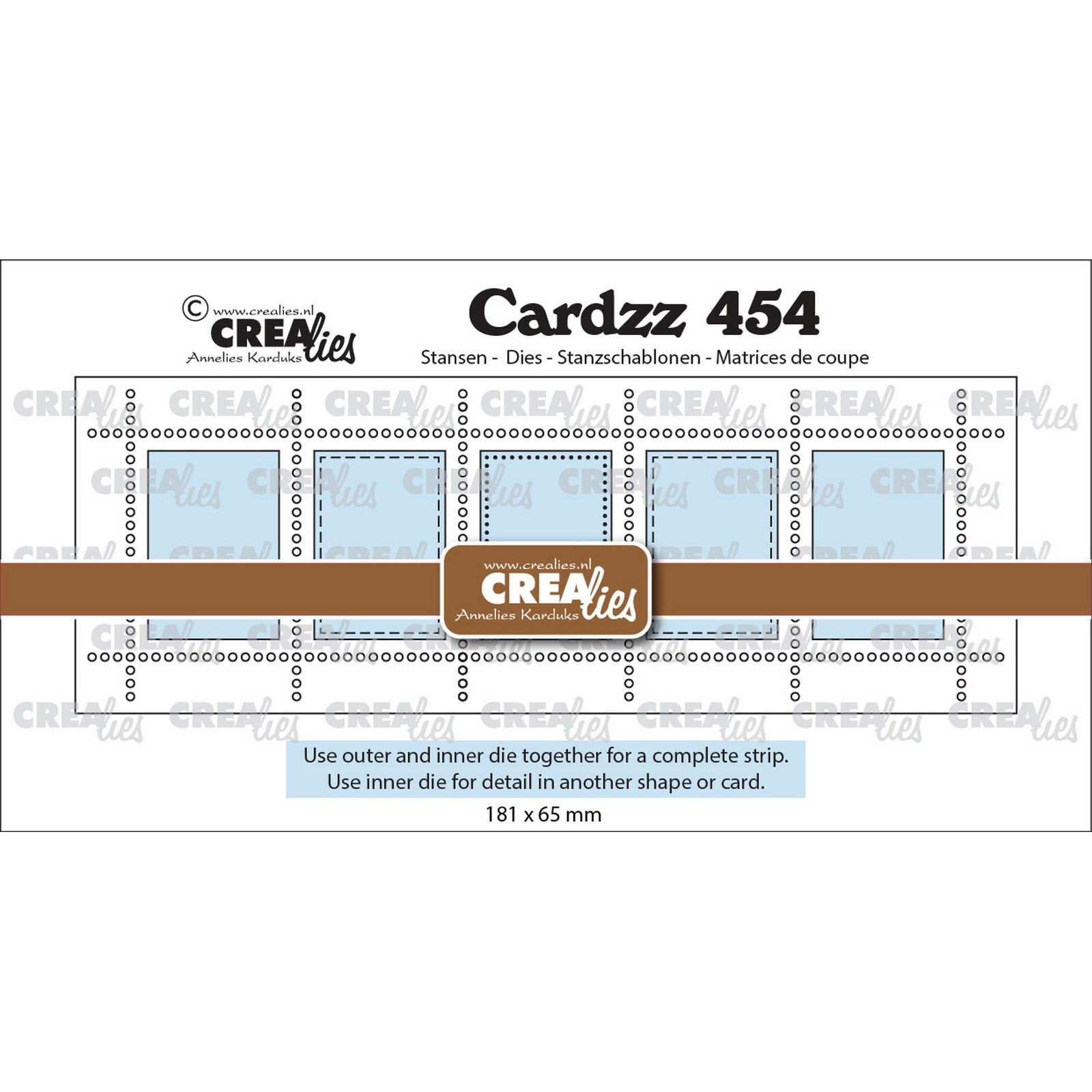 Crealies • Cardzz Postzegelstrip XL 5x verticale rechthoeken