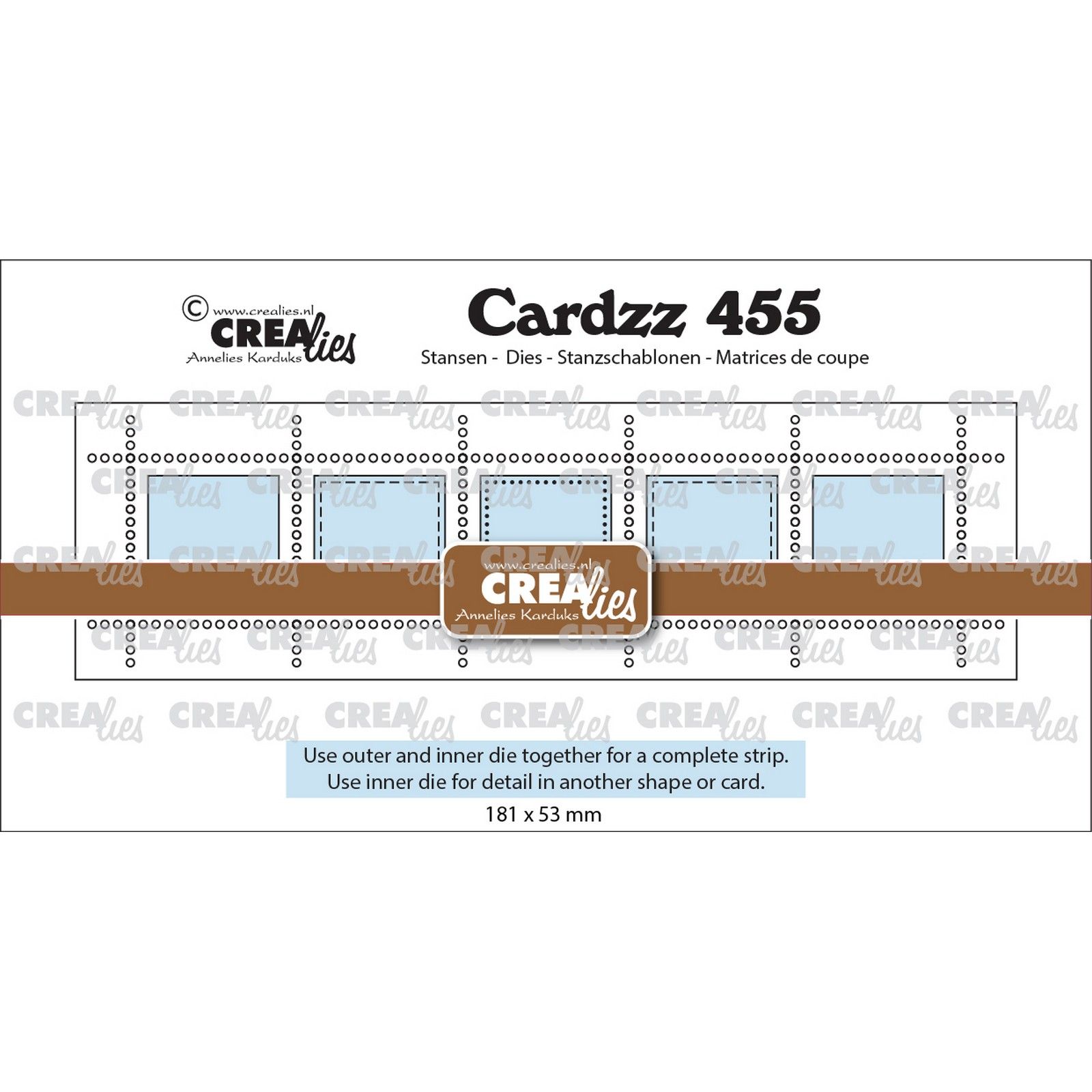 Crealies • Cardzz Postzegelstrip XL 5x vierkanten