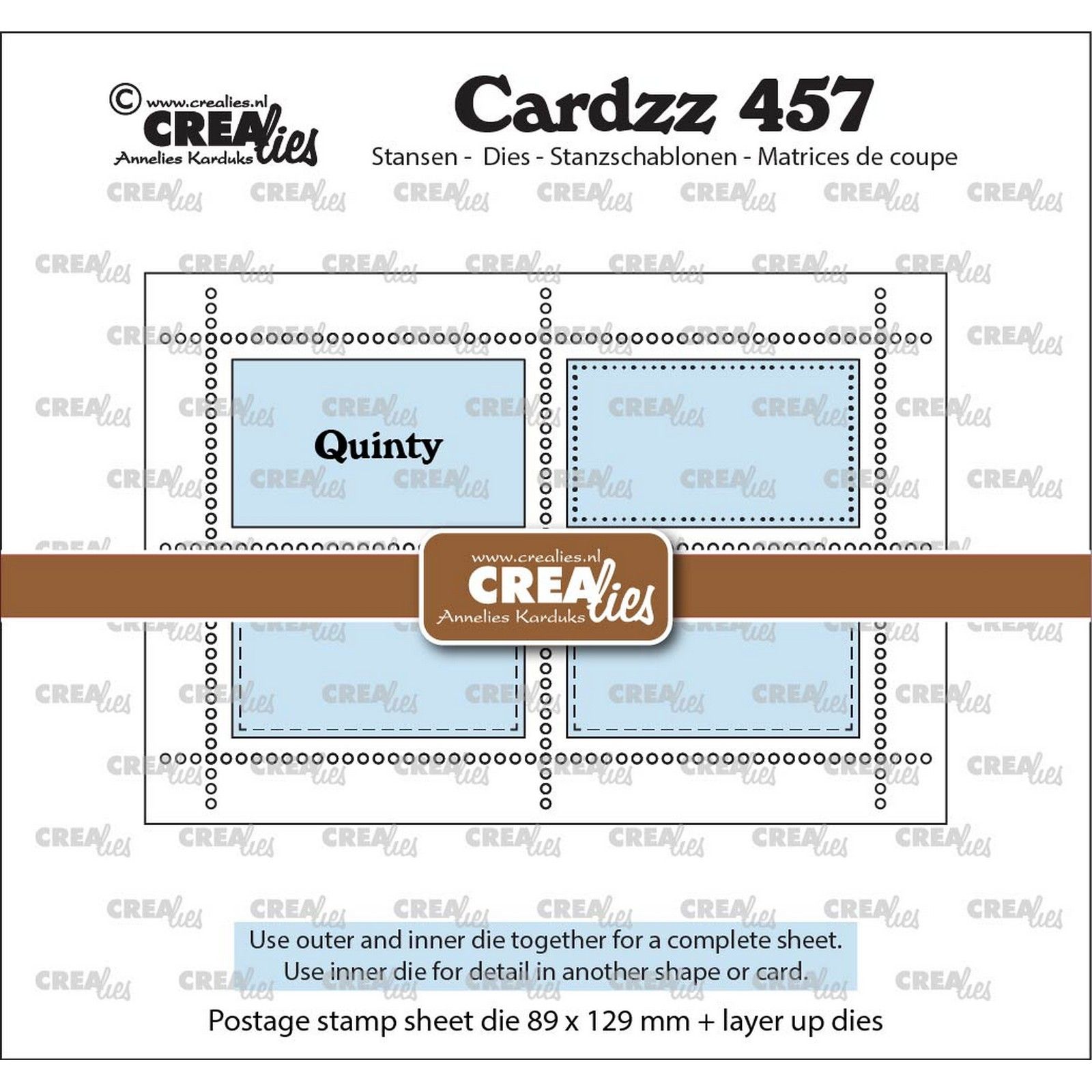Crealies • Postage Stamp Sheet  Rectangle Quinty  with 4 rectangles
