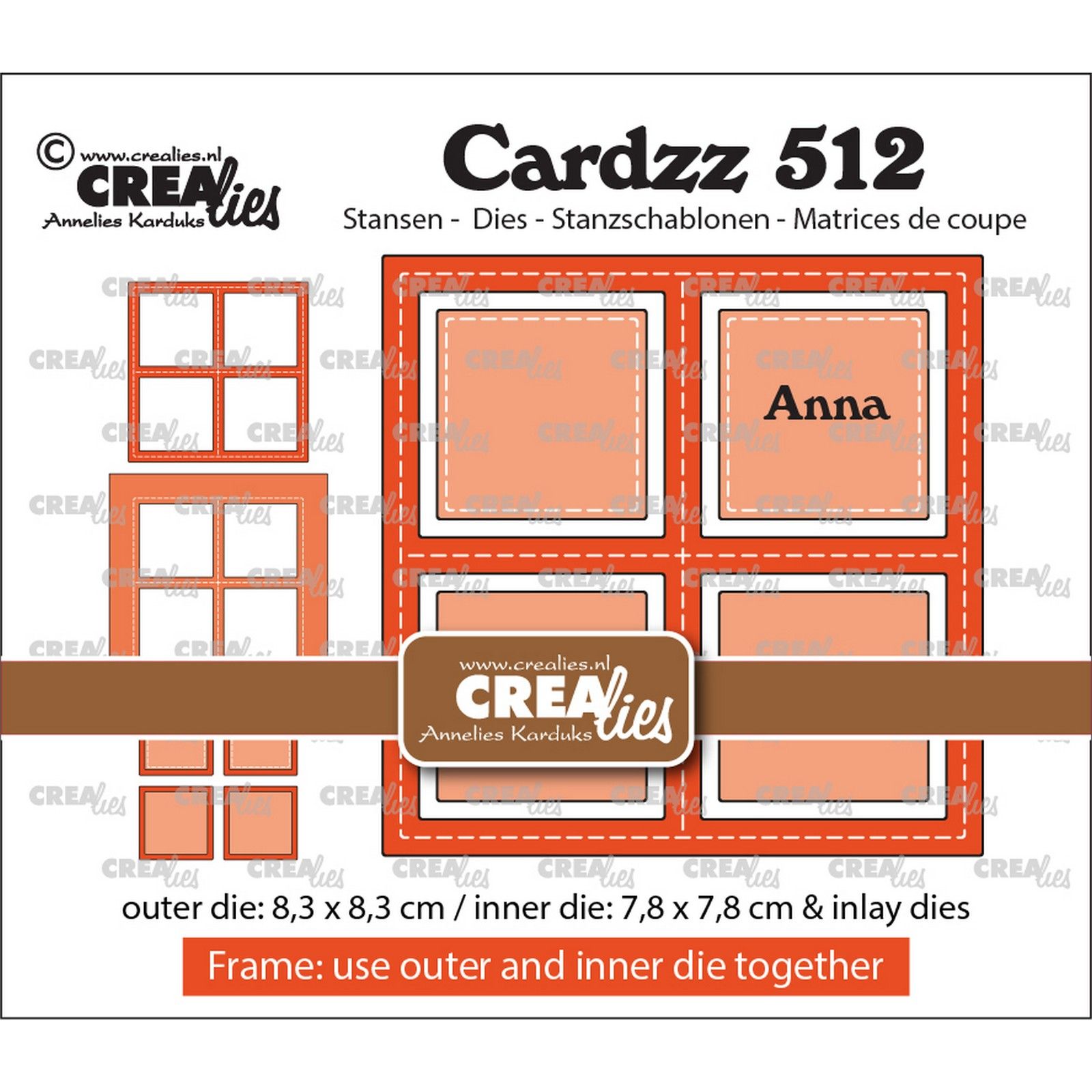 Crealies • Cardzz Frame & Inlay Anna Square