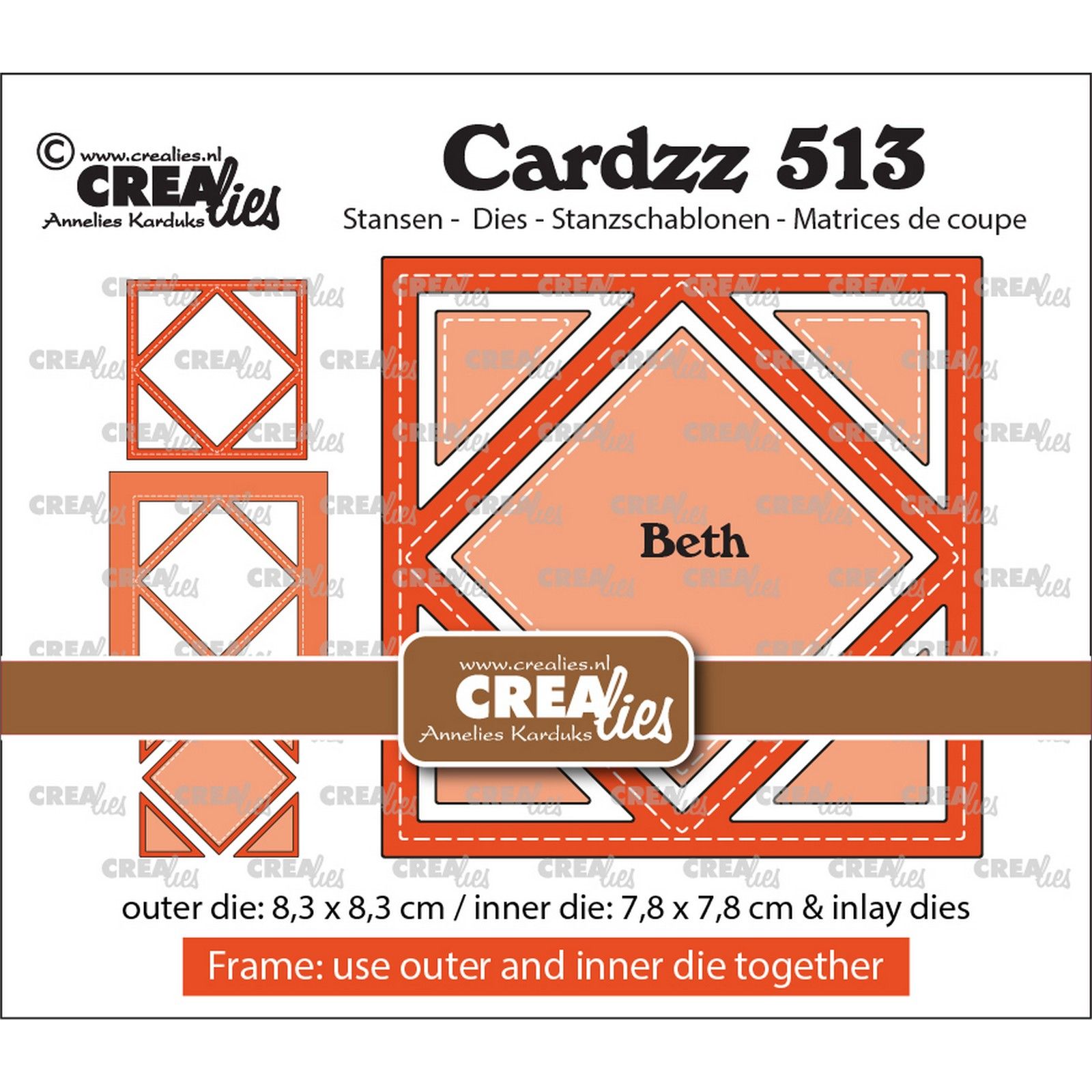 Crealies • Cardzz Frame & Inlay Beth Diamond