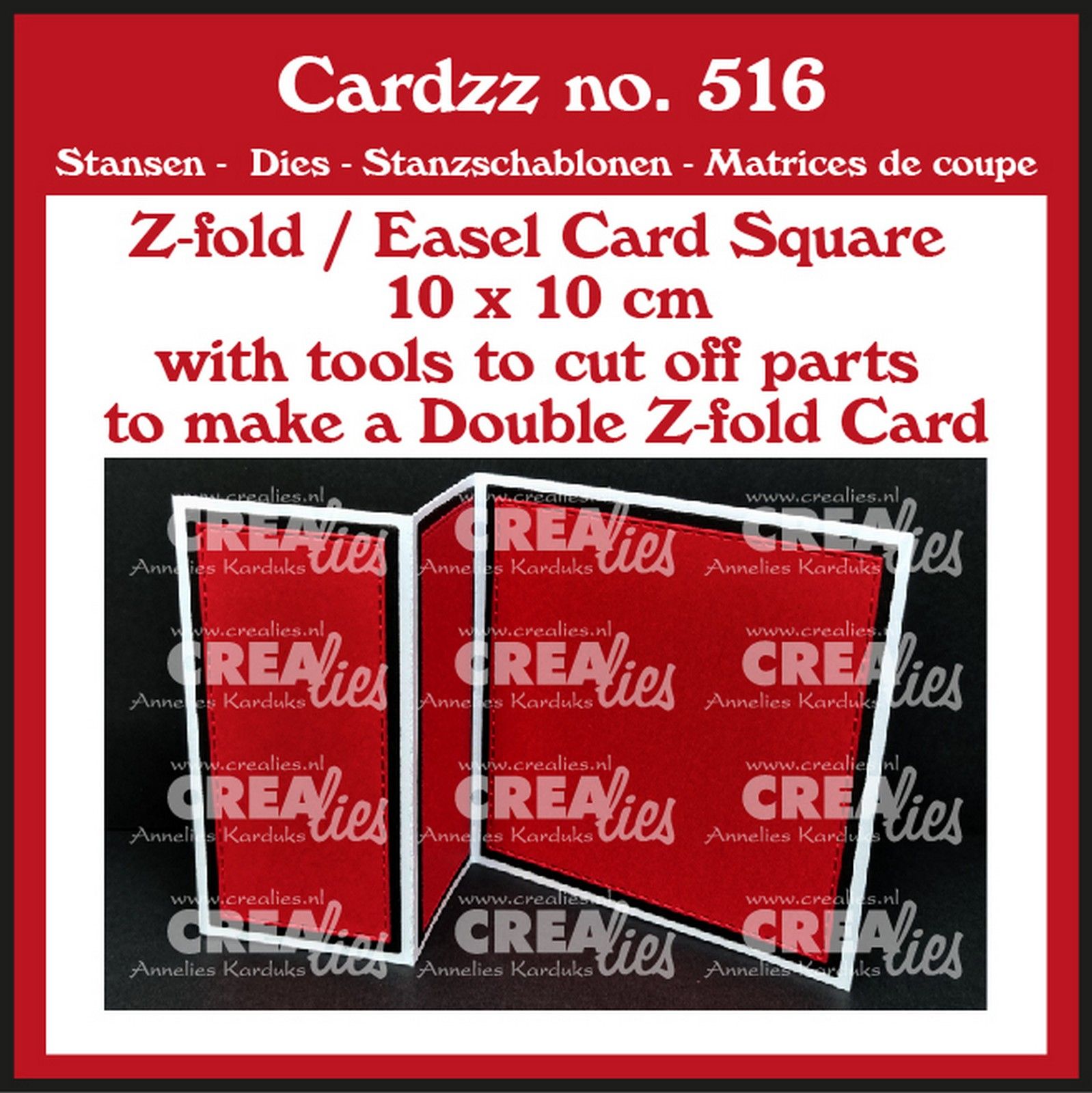 Crealies • Cardzz (Double) Z-fold / Easel card 10 x 10cm 