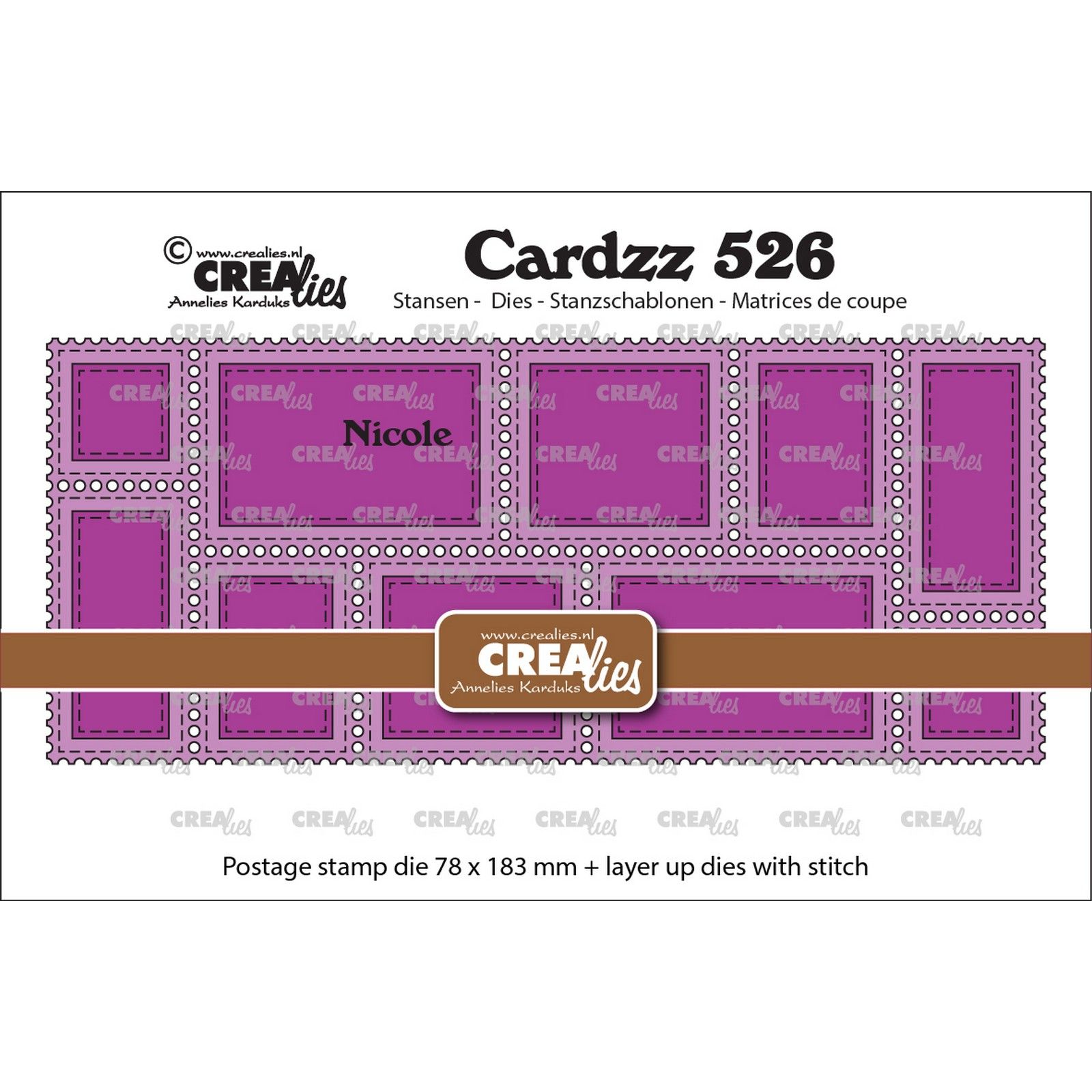 Crealies • Cardzz Cutting Dies Postage Stamp Frame Slimline Nicole