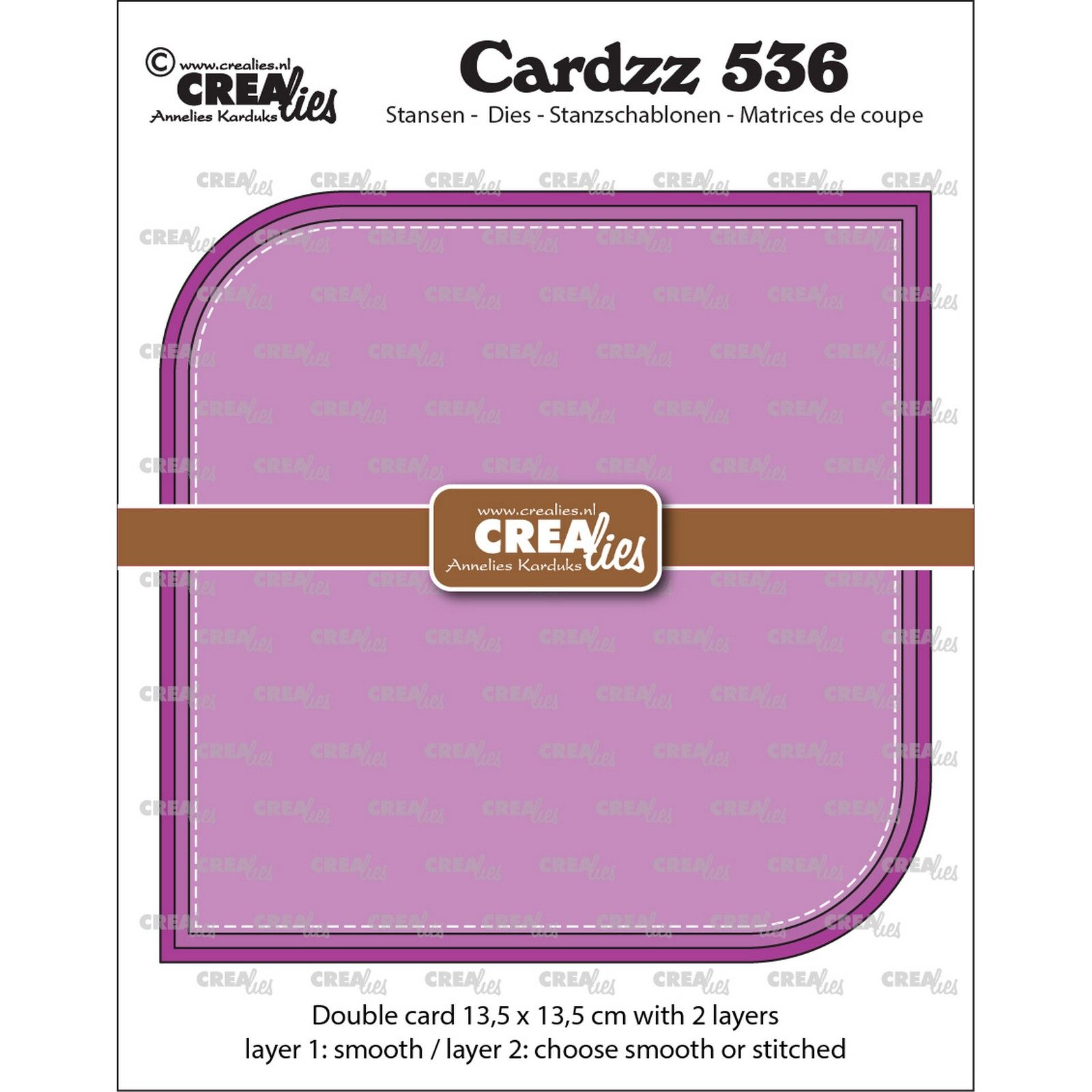 Crealies • Cardzz Double Card Square With 2 Rounded Corners