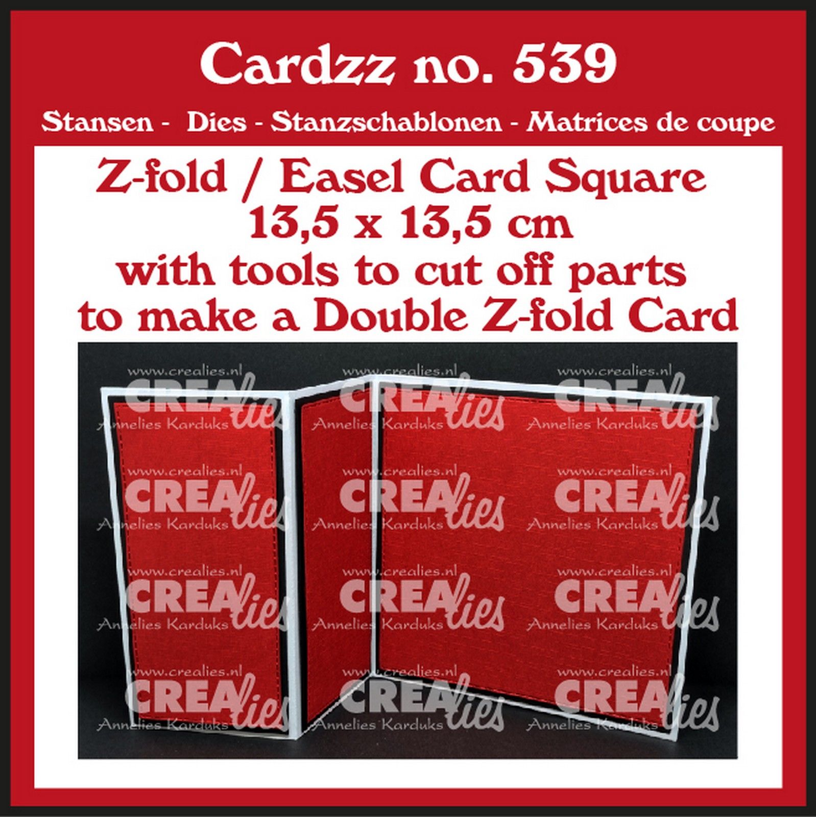 Crealies • Cardzz (Double) Z-fold / Easel card 13,5 x 13,5cm 