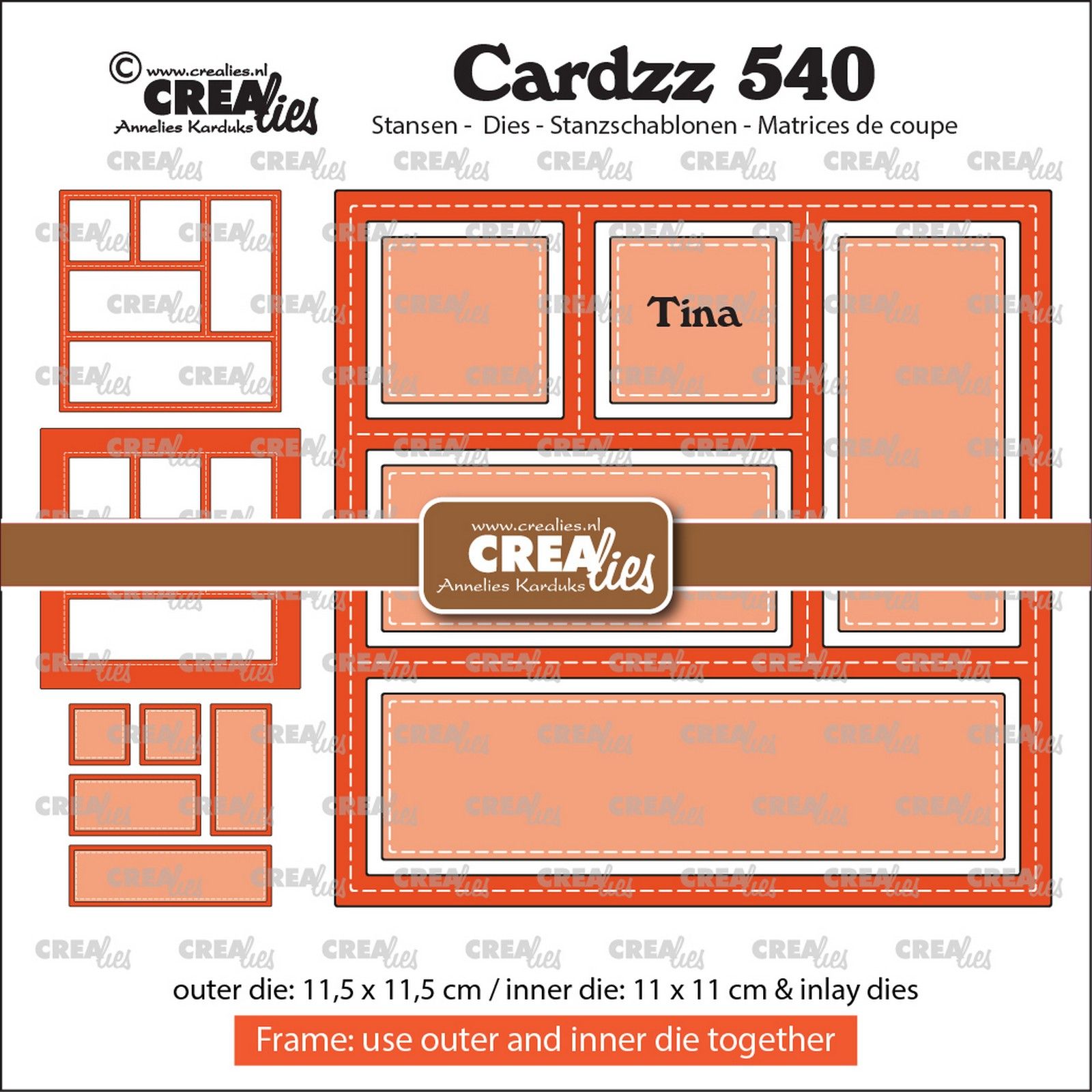 Crealies • Cardzz Frame & Inlays Tina (5 vlakken)