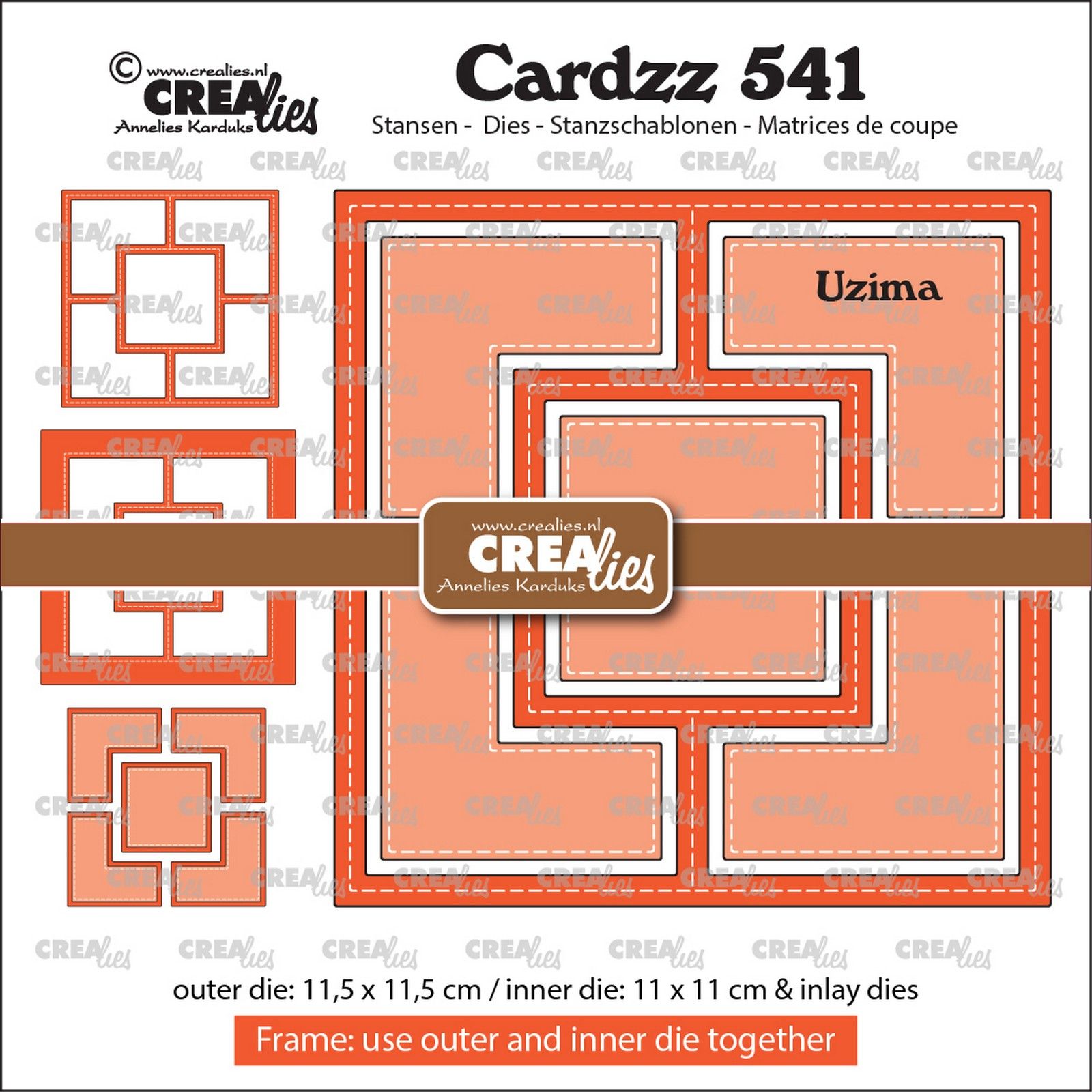 Crealies • Cardzz Frame & Inlays Uzima (square with 4 corners around it)