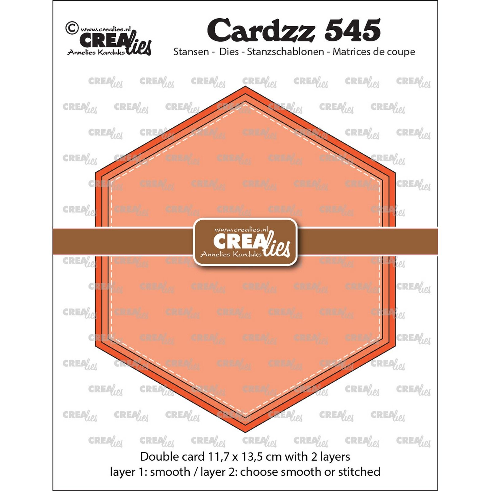 Crealies • Cardzz Dubbele Kaart Zeshoek