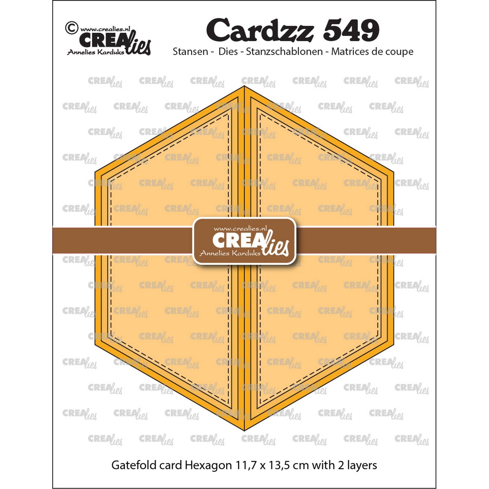 Crealies • Cardzz Gatefold Card Hexagon