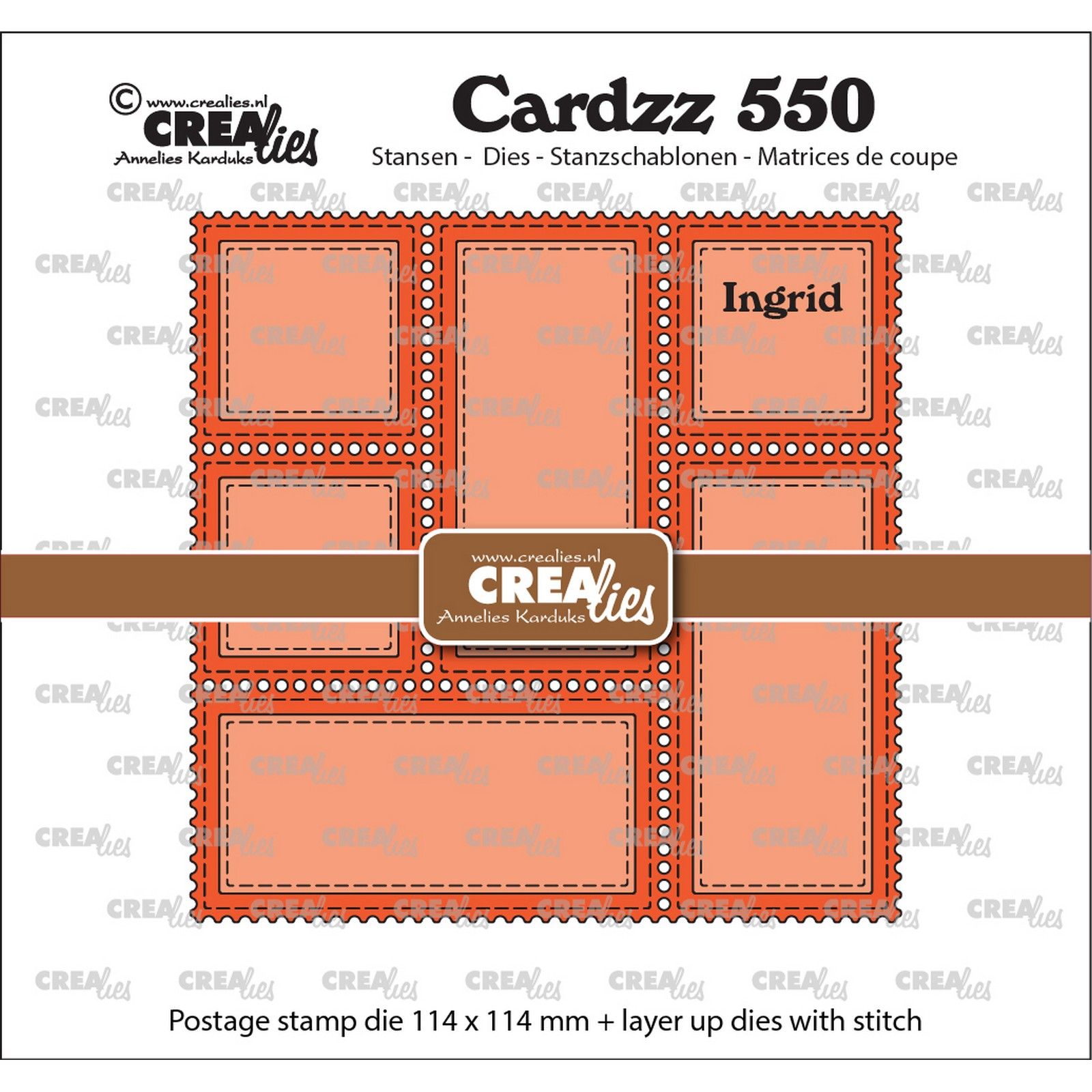 Crealies • Cardzz Die Cut Postage Stamp Frame Ingrid