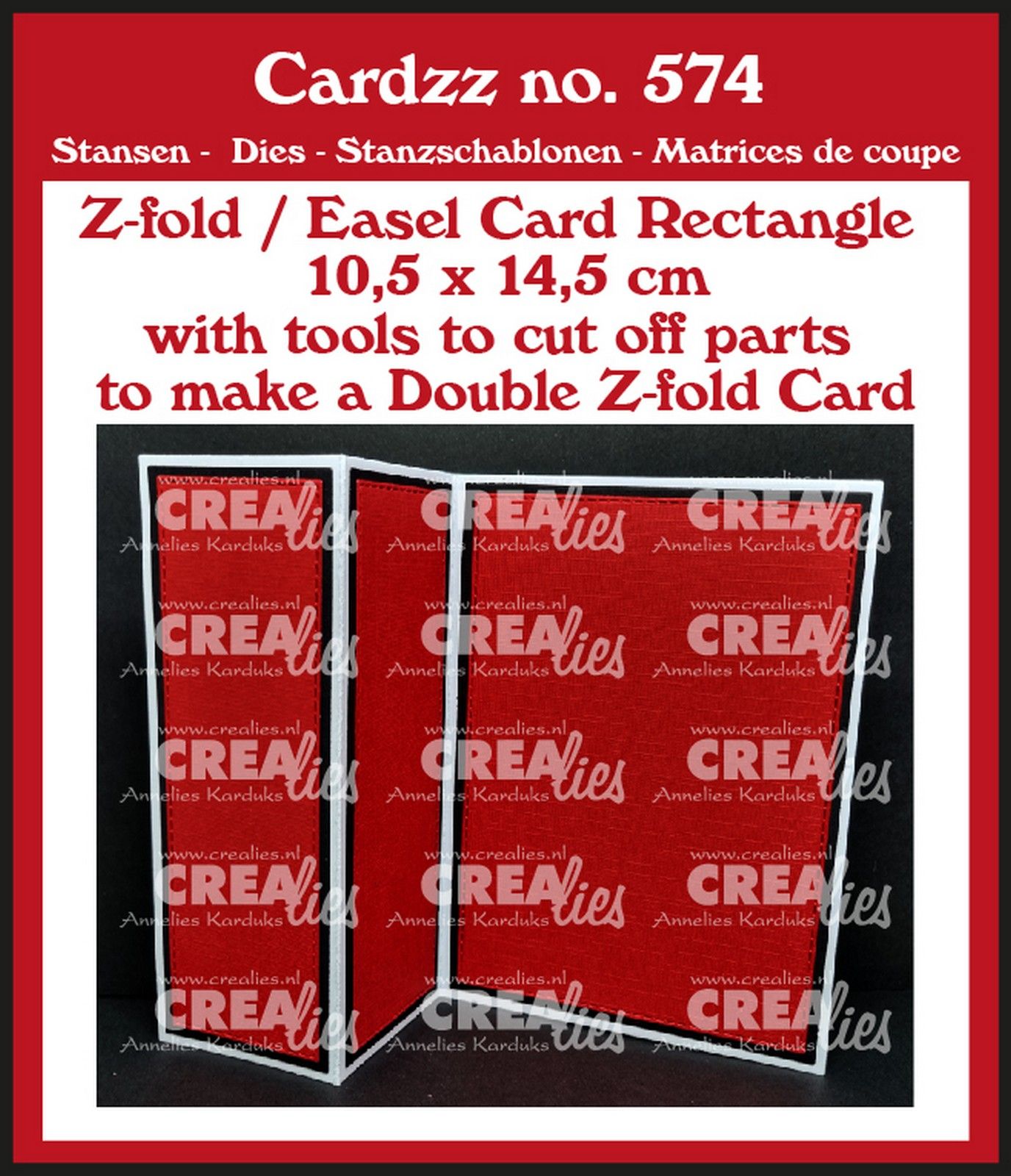 Crealies • Cardzz (Double) Z-fold / Easel Card Rechthoek Verticaal
