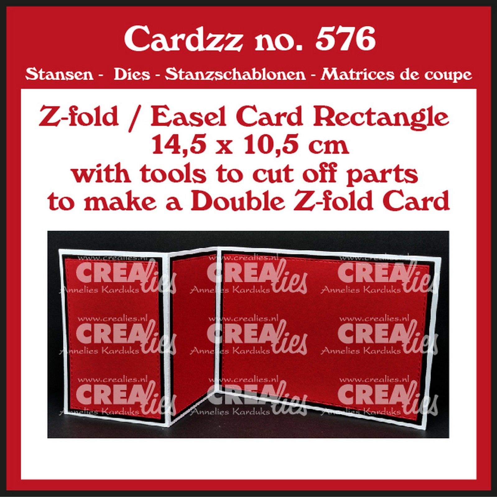 Crealies • Cardzz (Double) Z-fold / Easel card Rechthoek Horizontaal