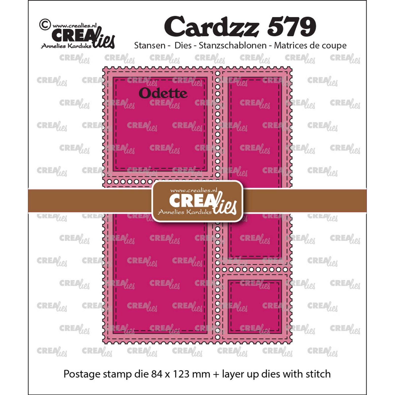 Crealies • Cardzz Cutting Dies Postage Stamp Frame Rectangular Odette