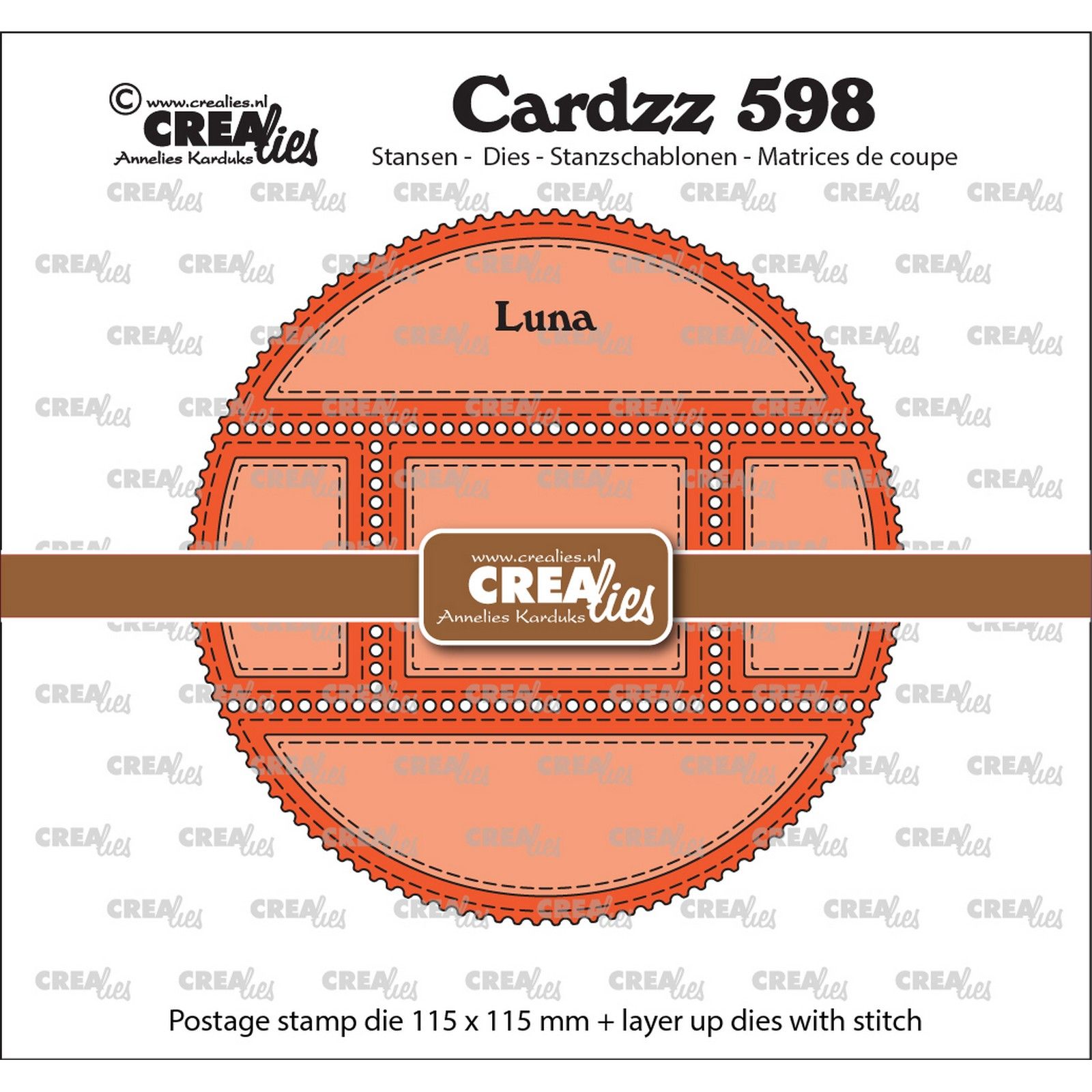 Crealies • Cardzz Die Cut Postage Stamp Frame Luna