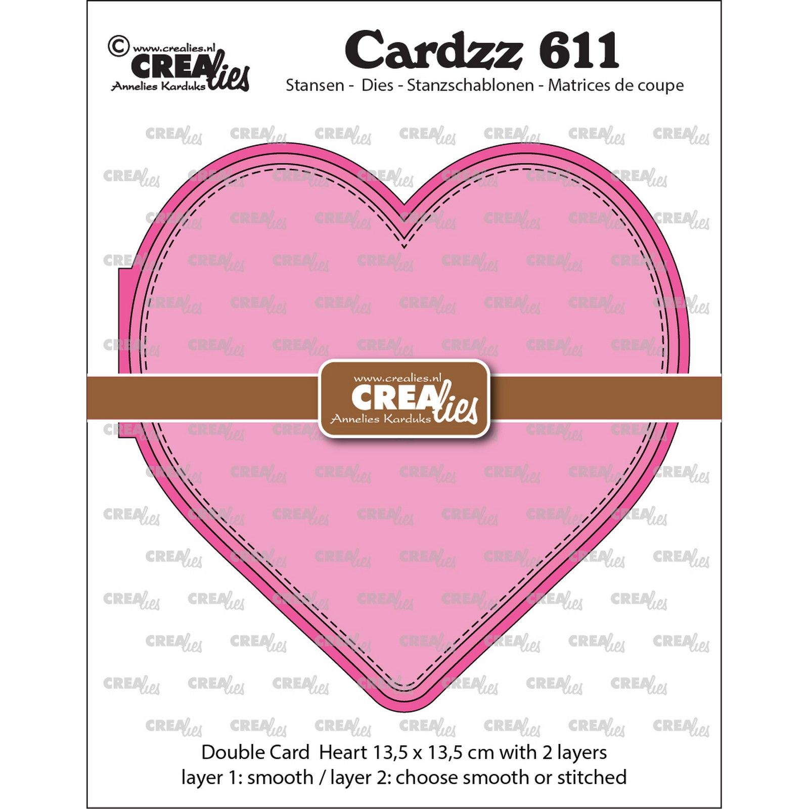 Crealies • Cardzz Double Card Heart