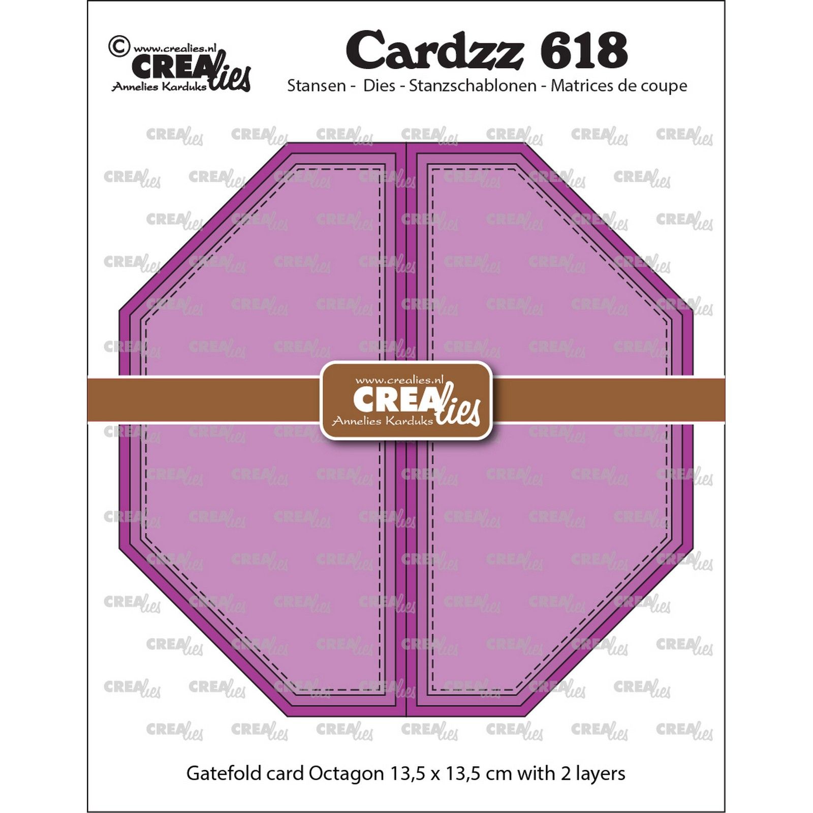 Crealies • Cardzz Gatefold Card Achthoek
