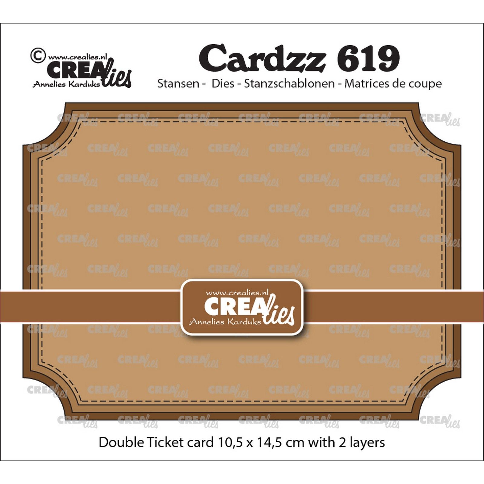 Crealies • Cardzz Double Ticket card