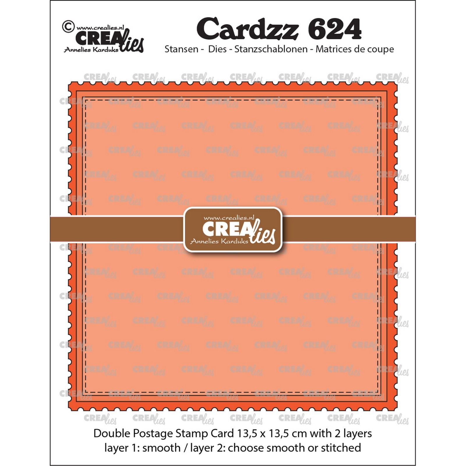 Crealies • Cutting Die Double Postage Stamp Card Square