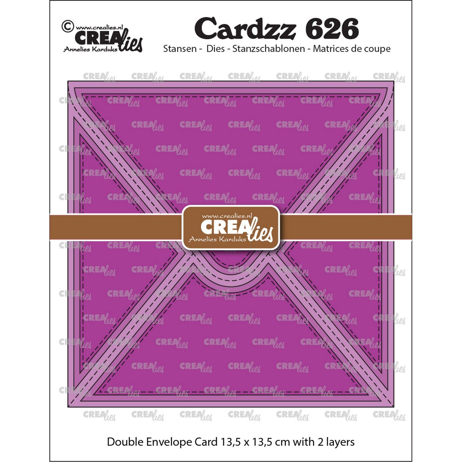 Crealies • Cardzz Dubbele Envelopkaart vierkant