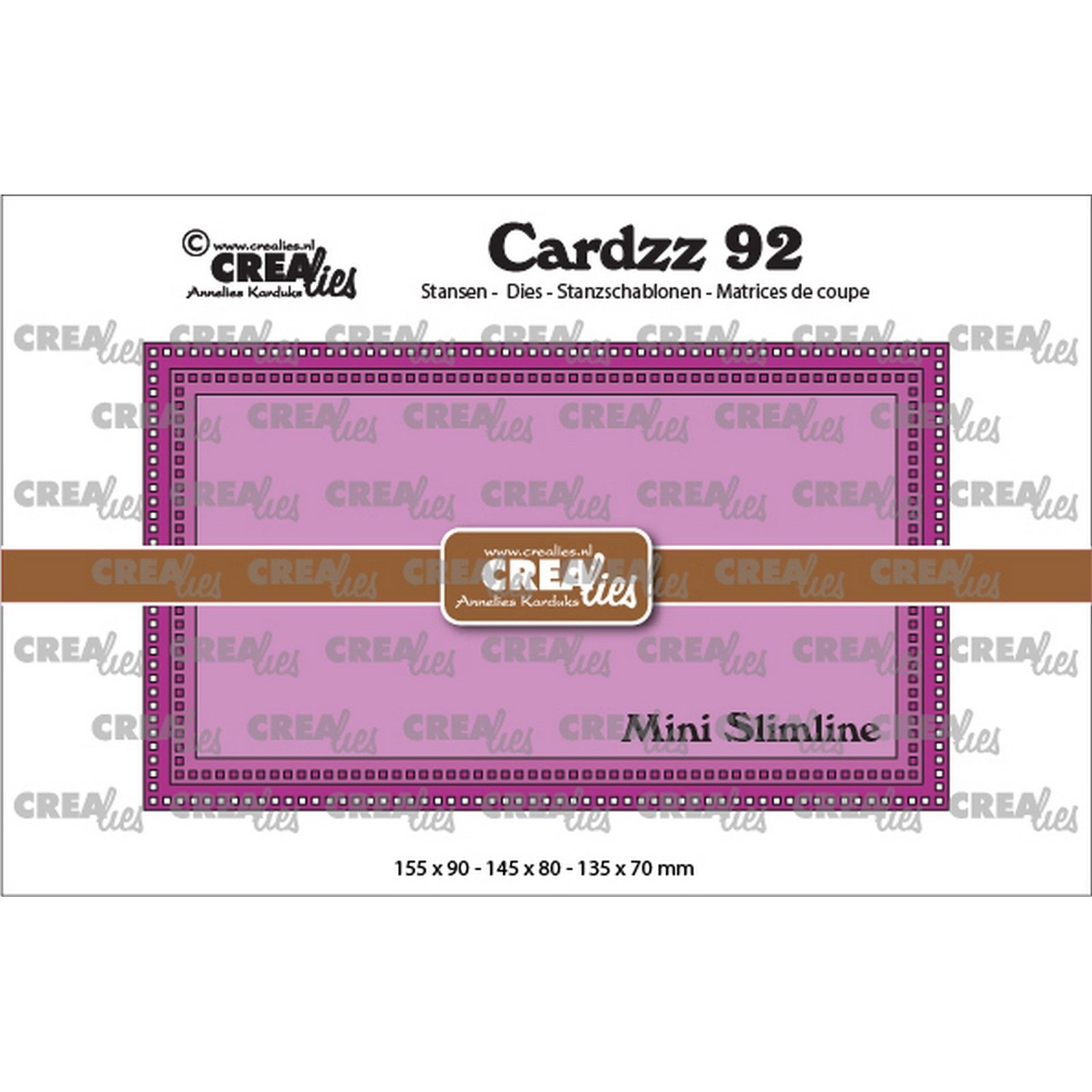 Crealies • Cardzz Mini Slimline L met kleine vierkantjes