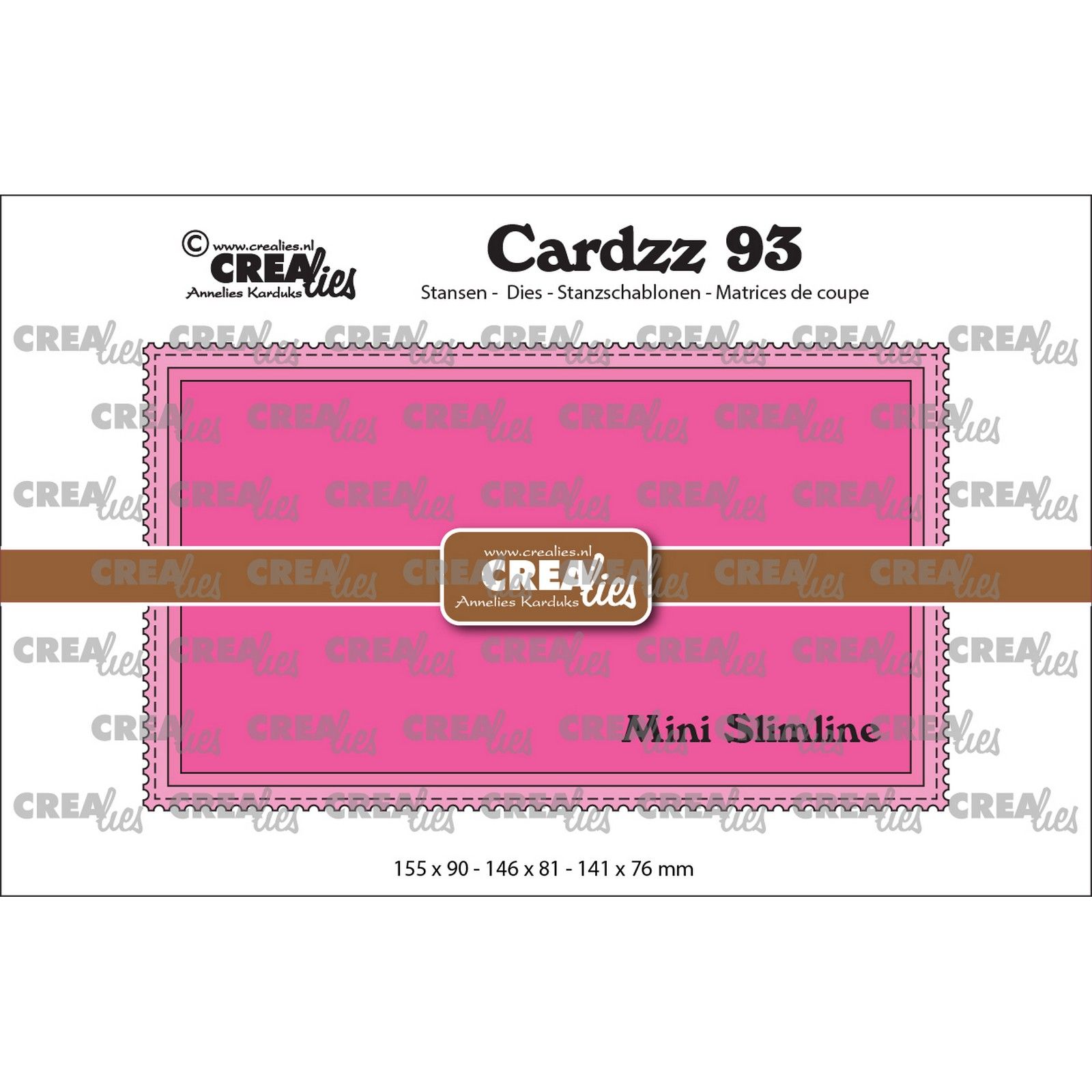 Crealies • Cardzz Cutting Dies Mini Slimline M with Postage Stamp Border