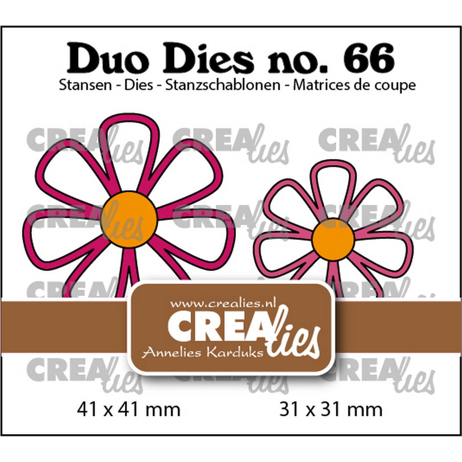 Crealies • Duo Dies Open Flowers No.28